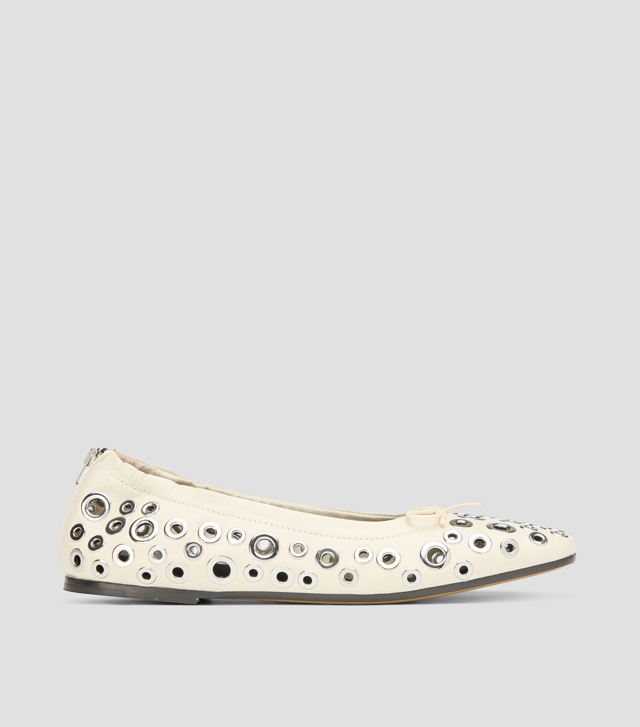 Flats con orificios en piel Mujer