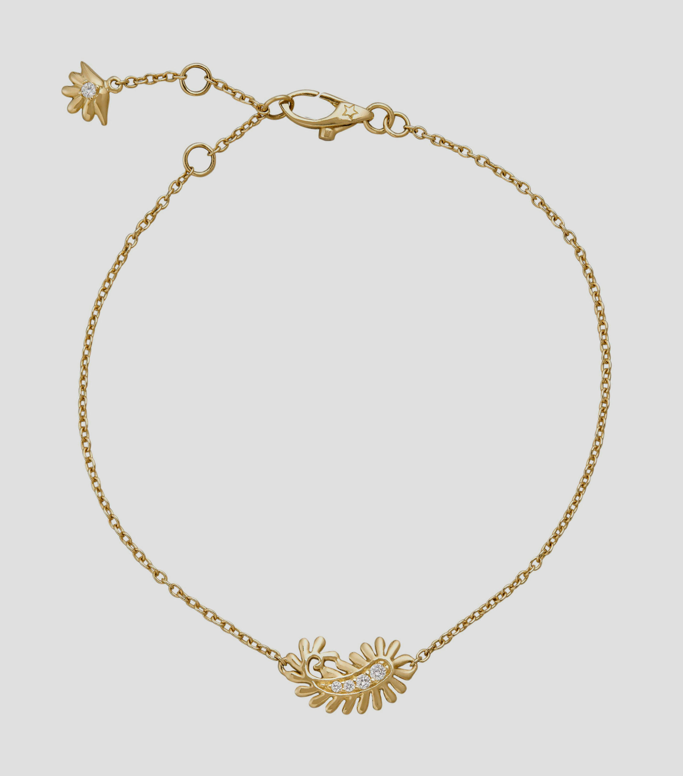 Pulsera en oro amarillo 18 Kilates con diamantes Mujer