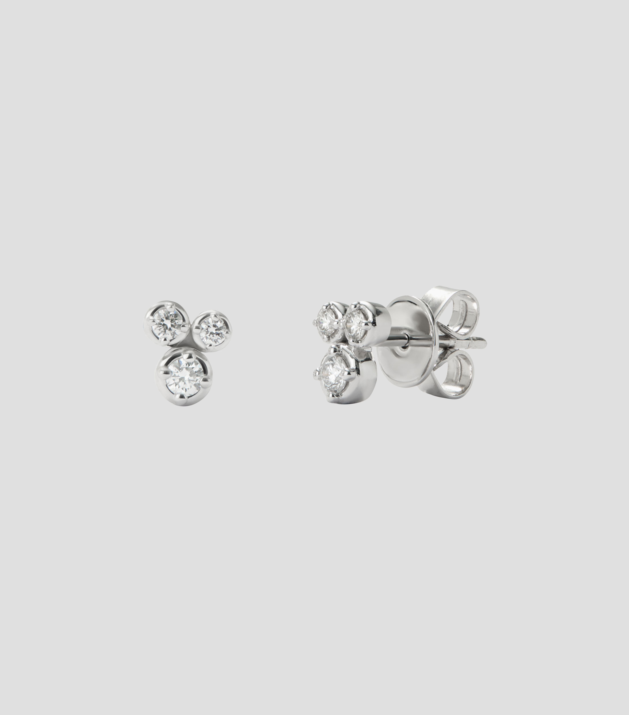 Aretes en oro blanco de 18 Kilates con diamantes Mujer