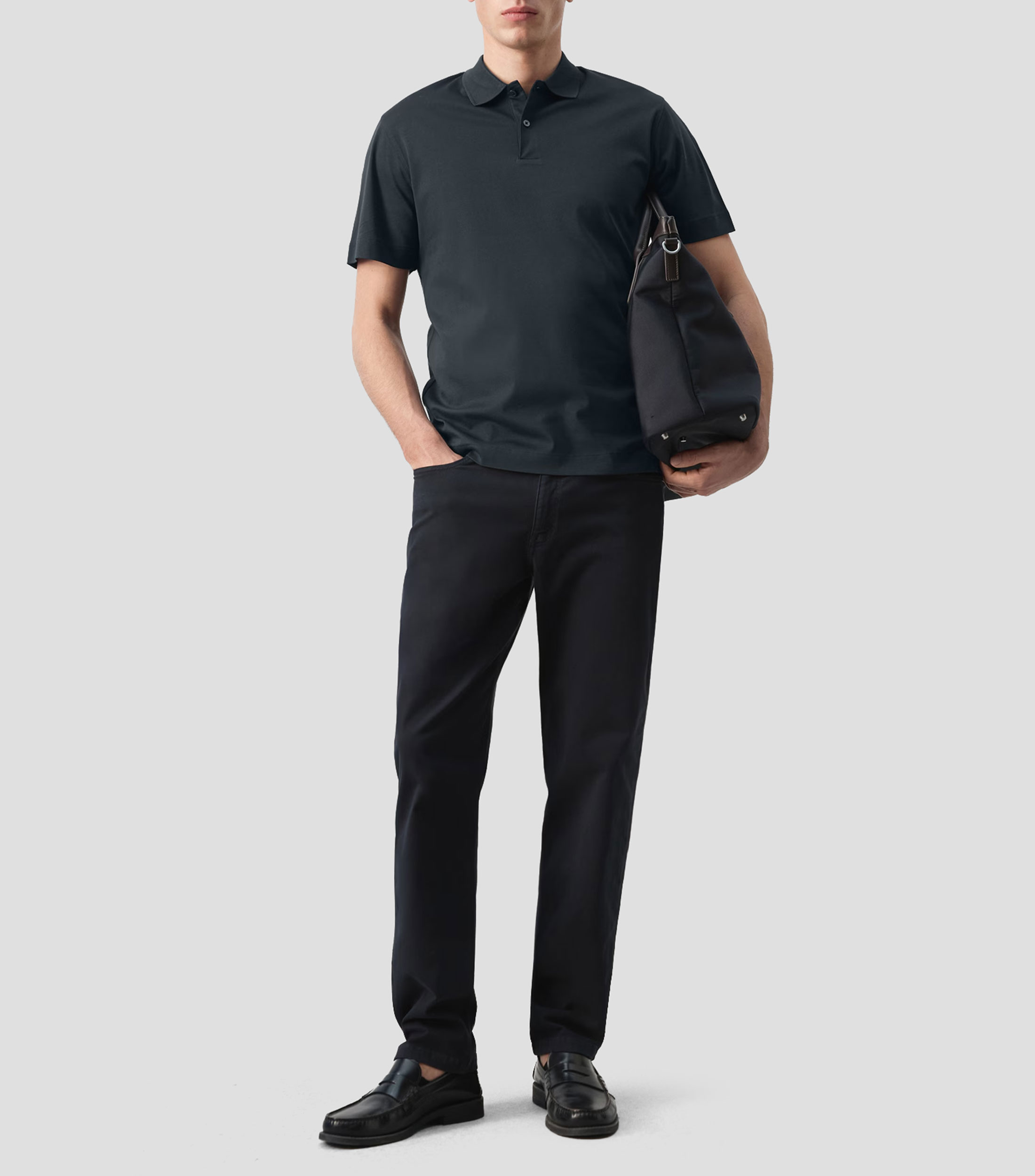 Playera polo manga corta lisa Hombre