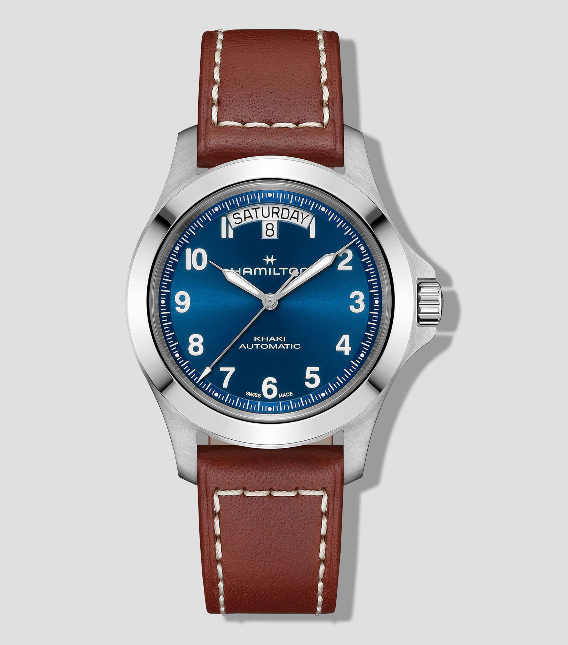 Reloj para Hombre Khaki Field King Day Date Casual Plateado