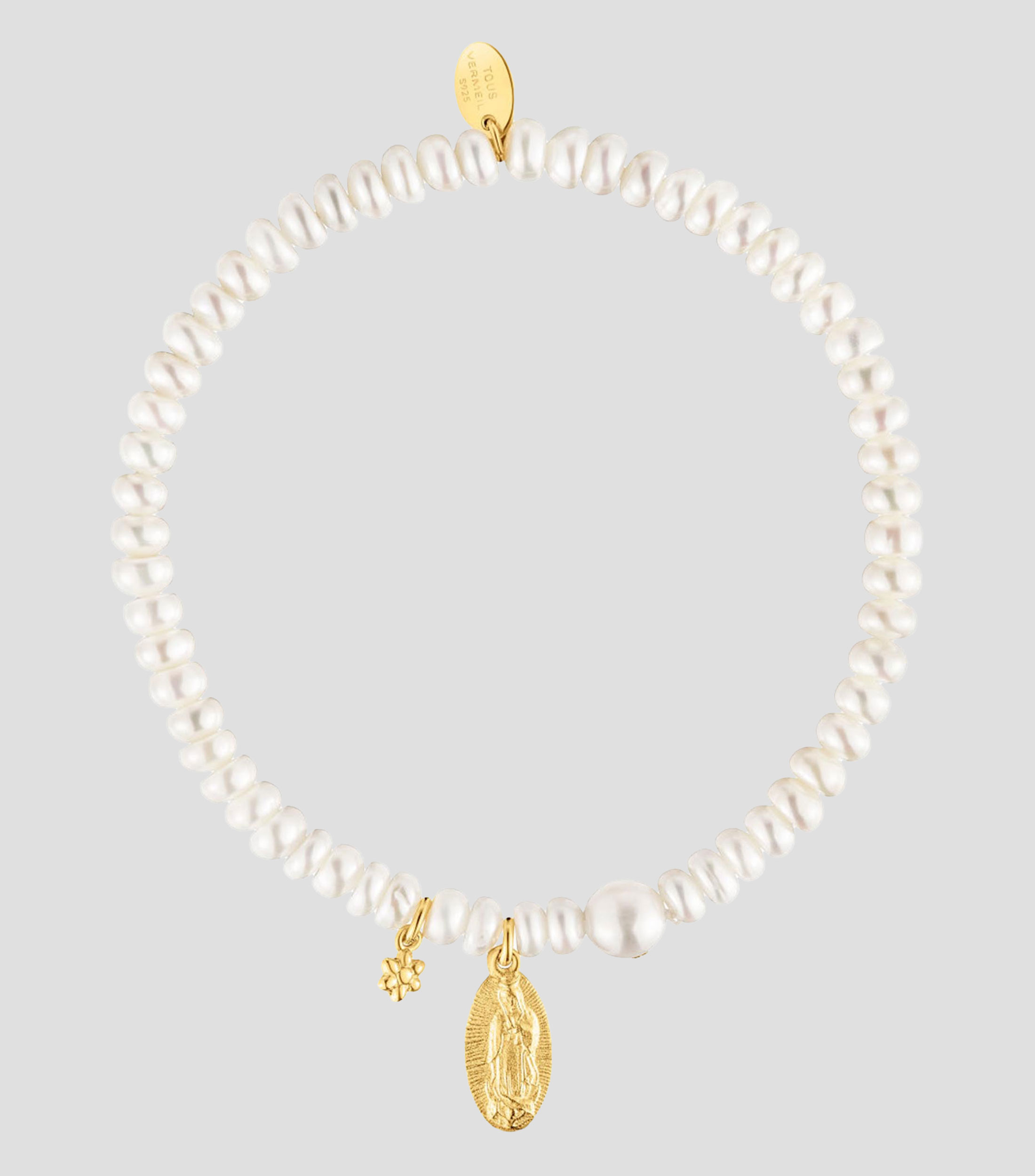 Pulsera elástica con perlas Devoción Mujer