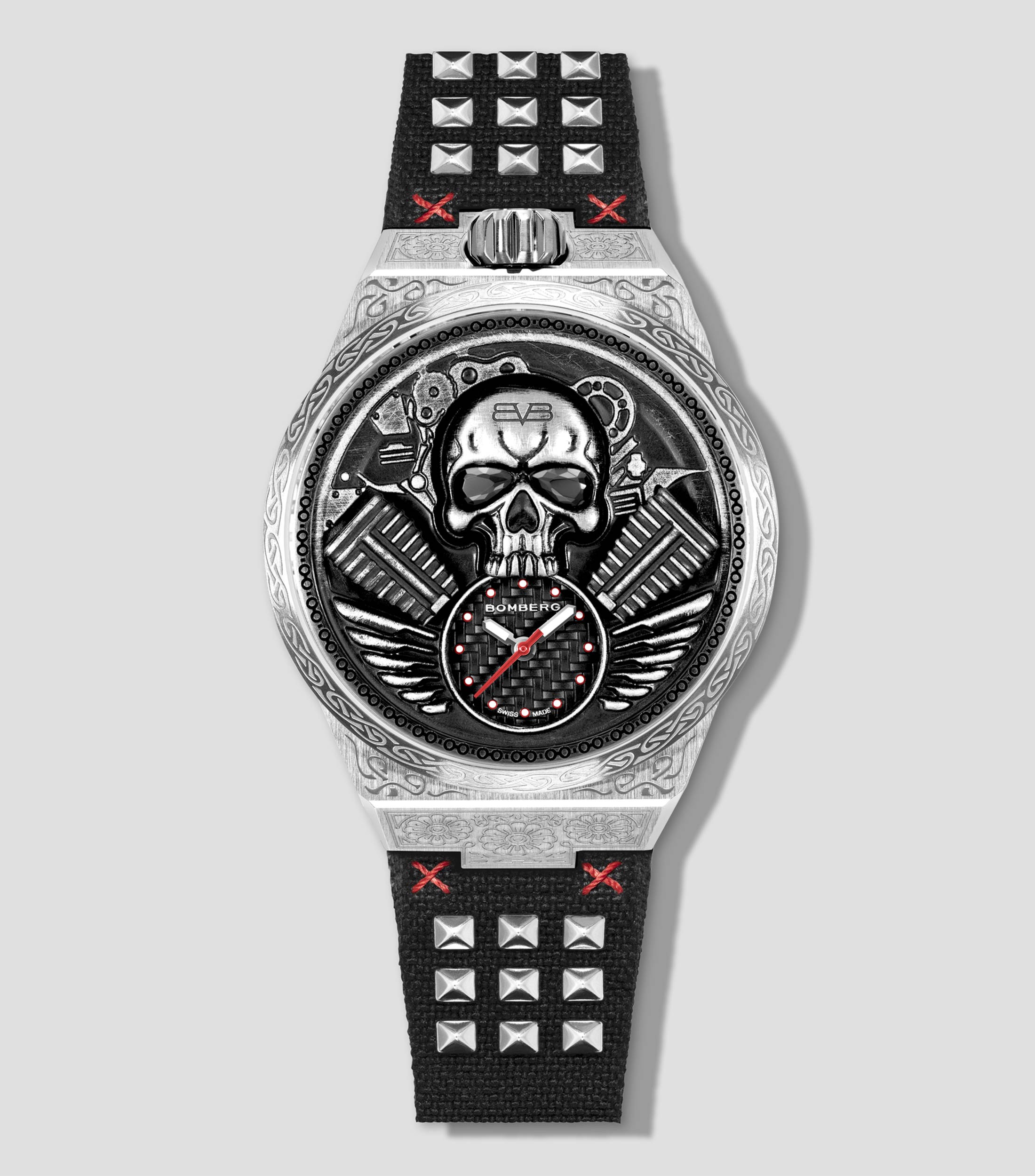 Reloj para Hombre Skull Rider Casual, Plateado