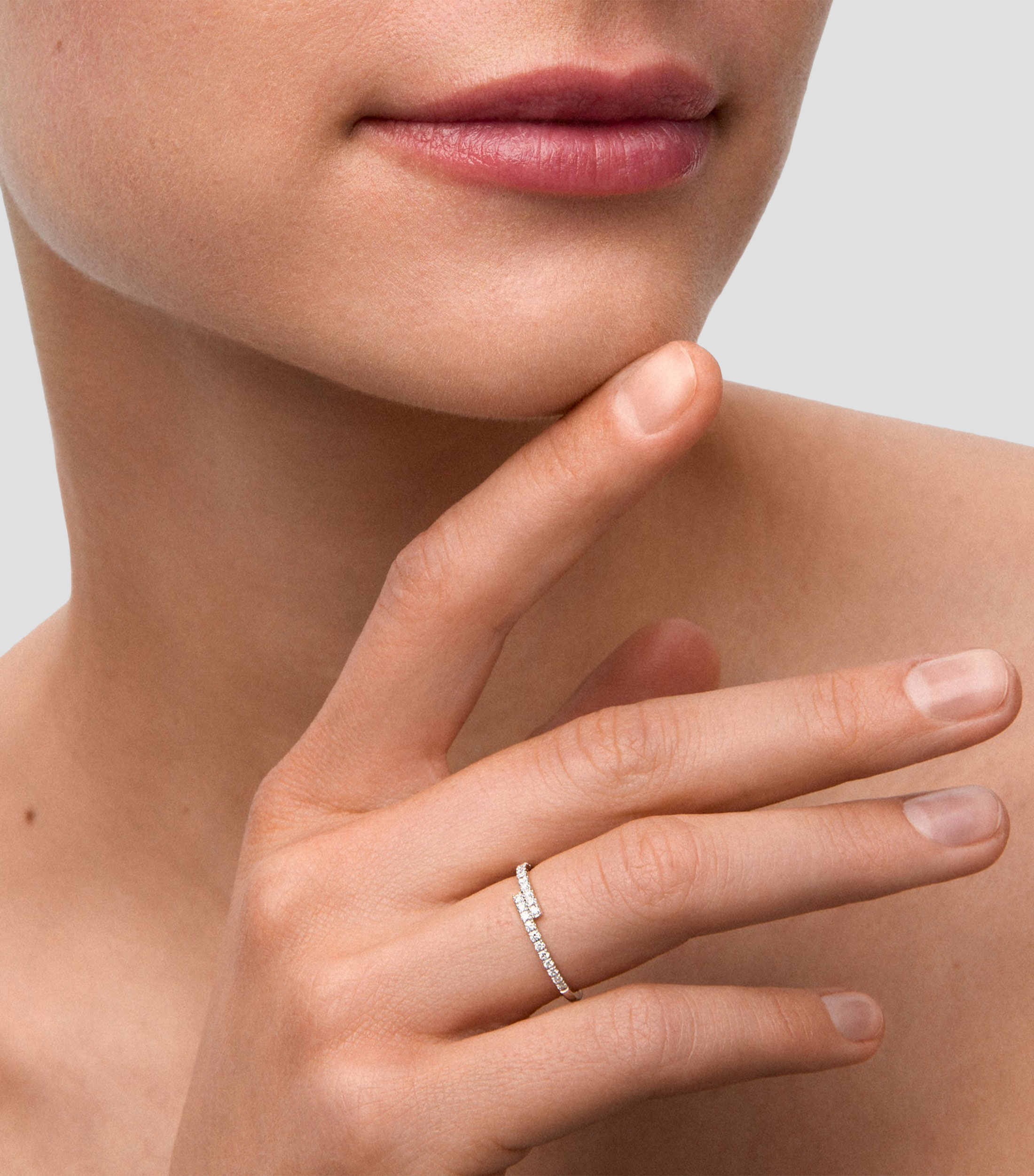 Anillo en Oro blanco de 18 kilates Grace con diamantes Mujer