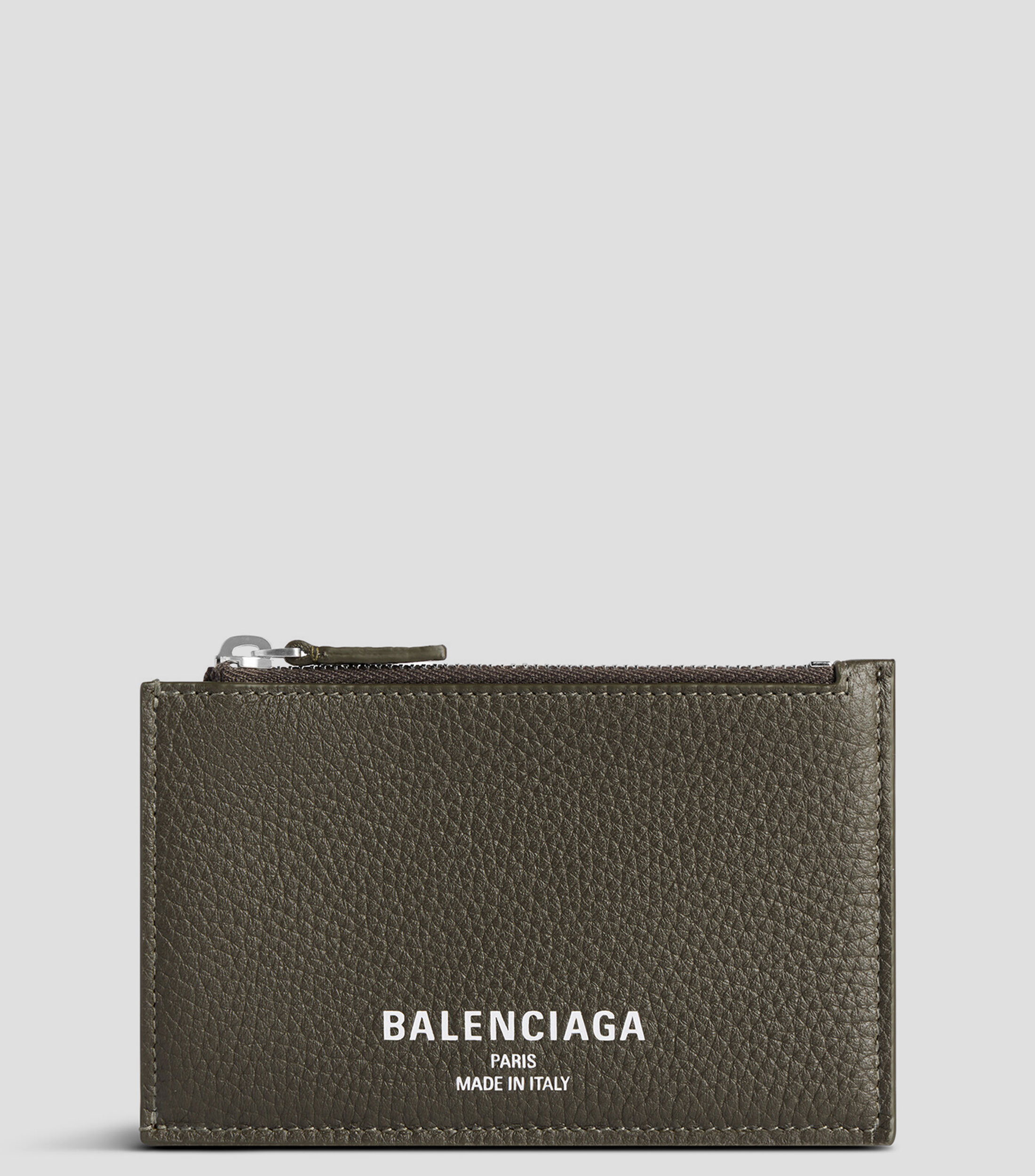 Monedero caqui en piel Credit liso Hombre
