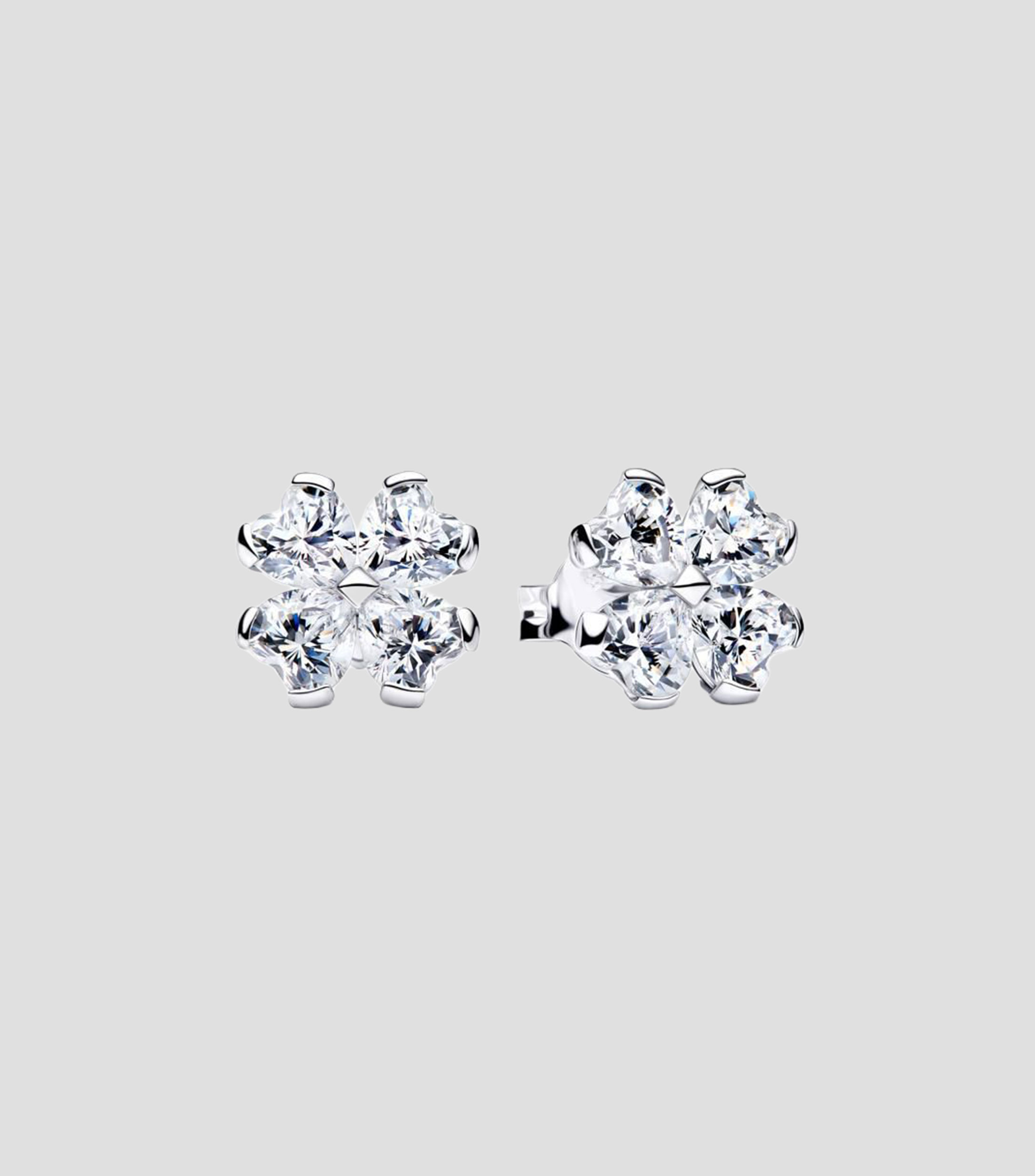 Aretes en plata esterlina Trébol Mujer
