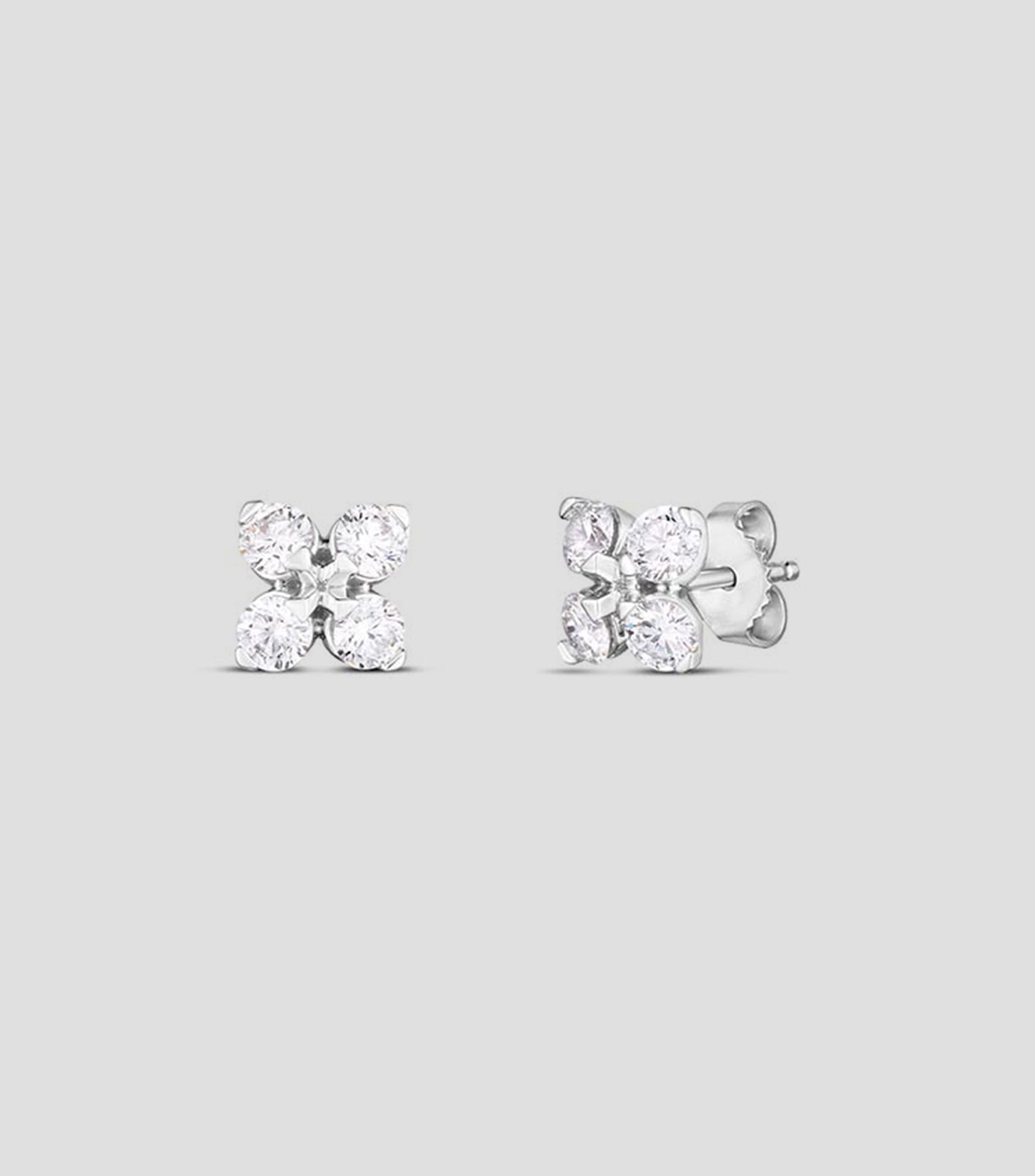 Aretes en oro blanco de 18 kilates con diamantes Love in Verona Mujer