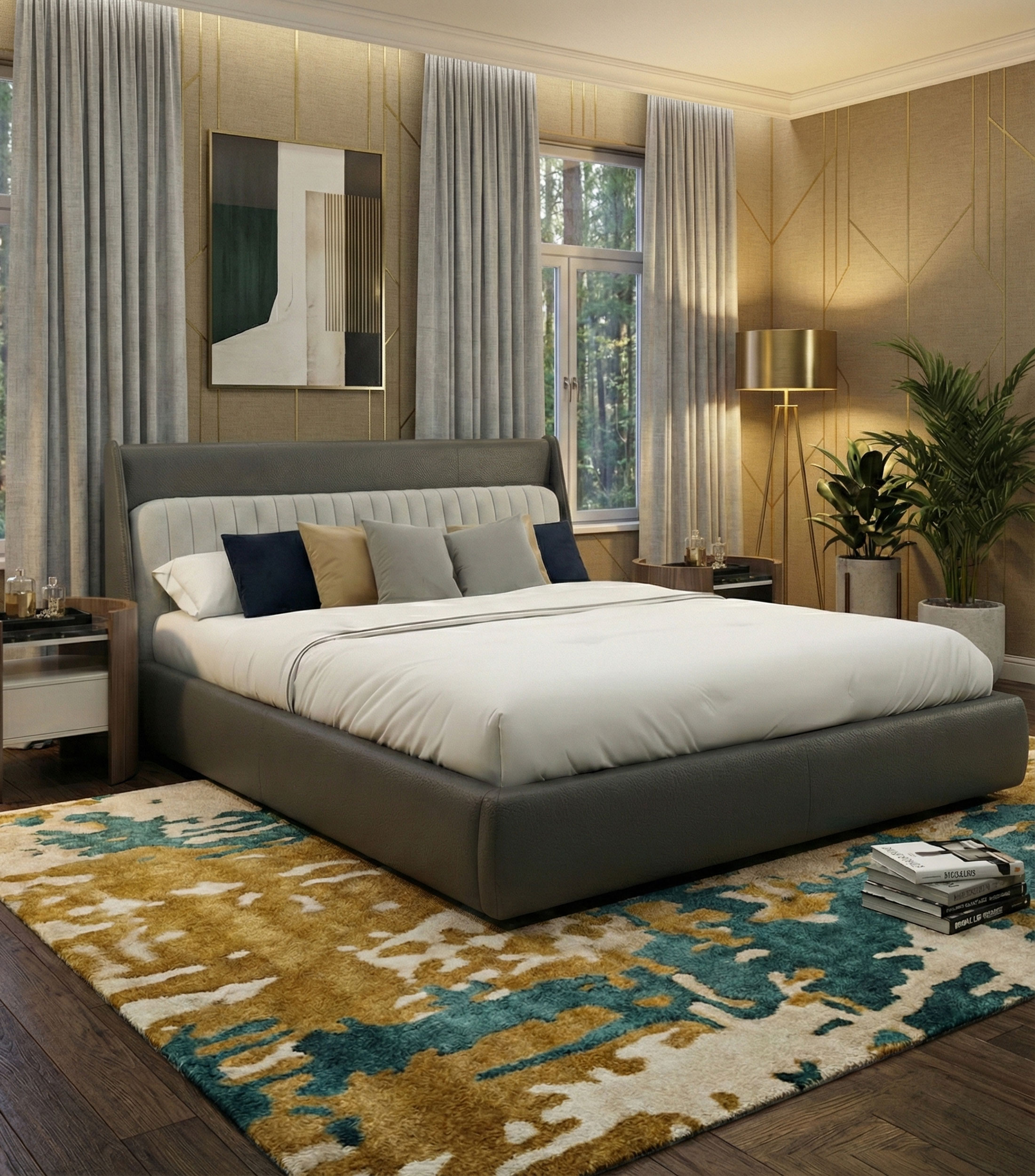Cama Queen Size Fred en piel