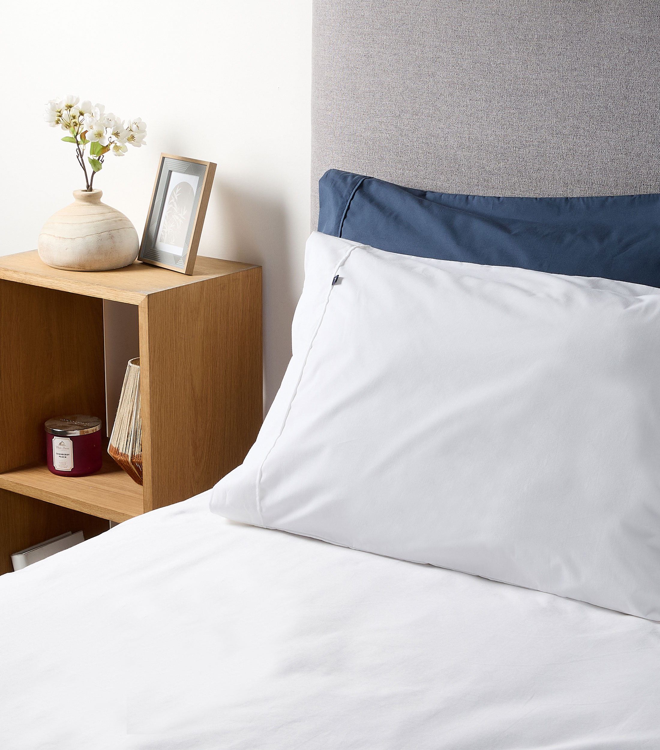 Juego de fundas para almohada Estándar en algodón True Blanco