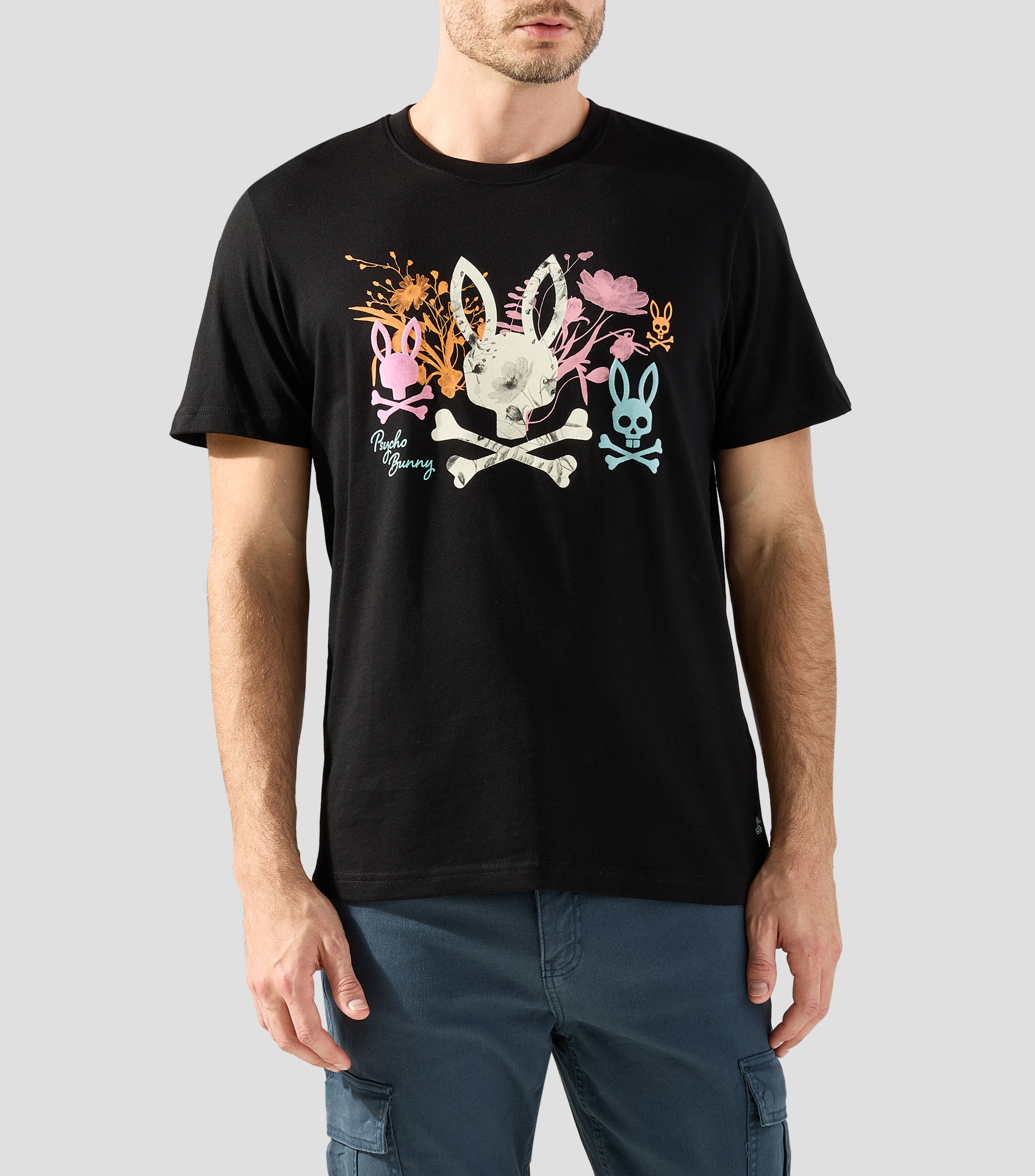 Playera cuello redondo manga corta estampada Hombre