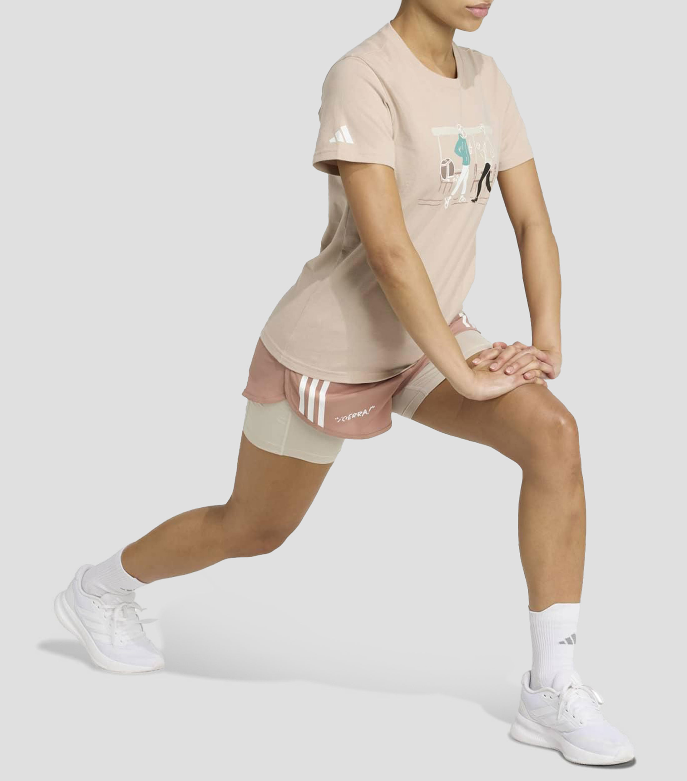 Playera para correr estampada Mujer
