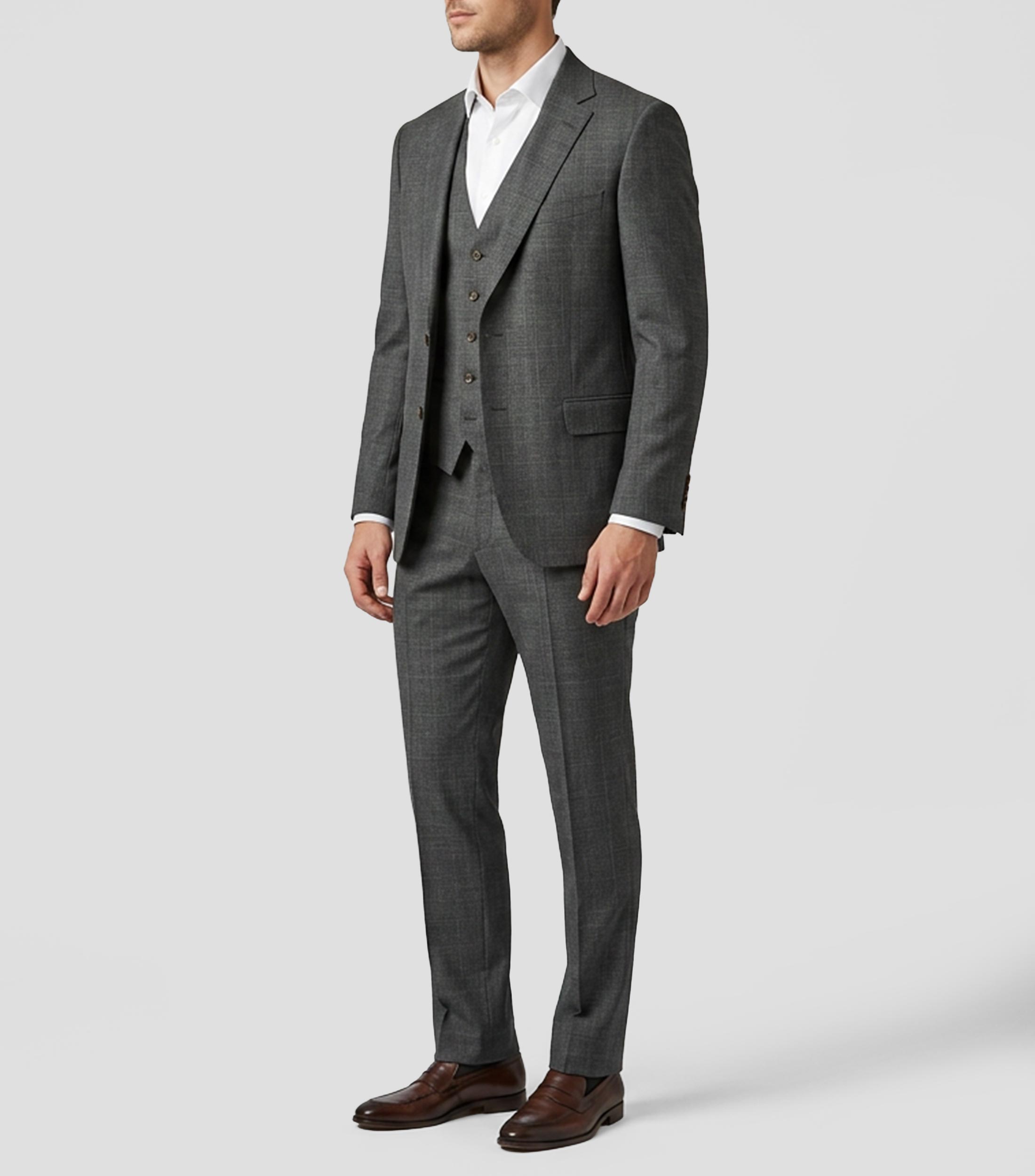 Traje Slim de Cuadros Hombre