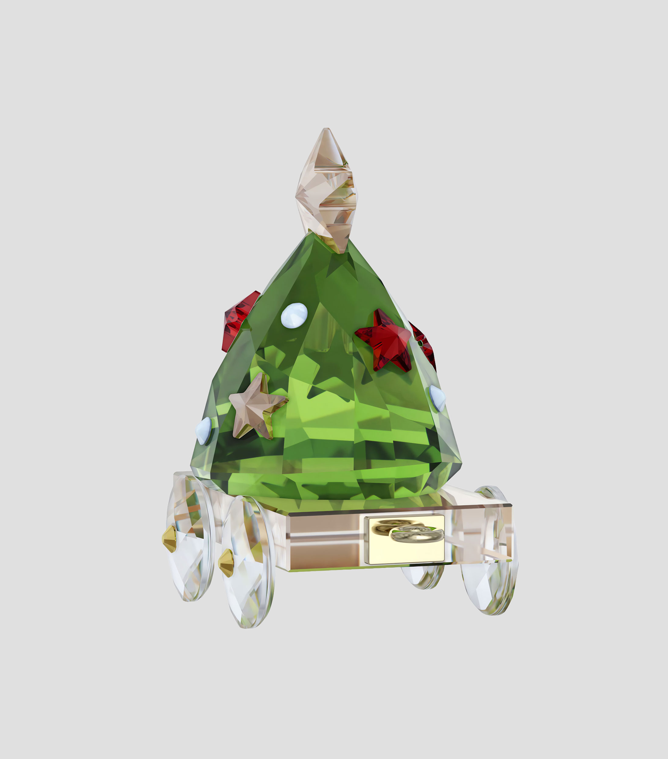 Figura decorativa Holiday Cheers vagón de tren en cristal