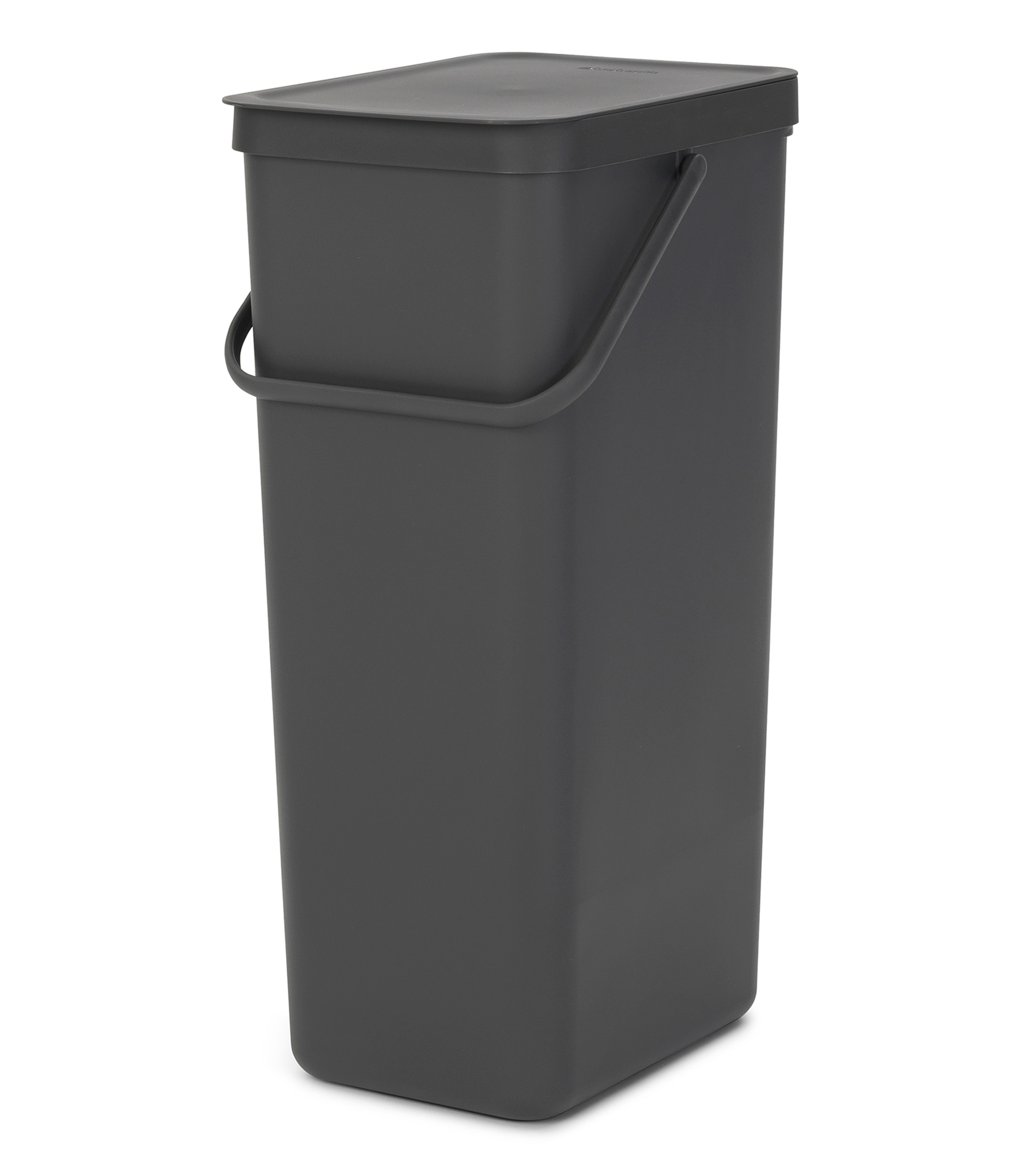 Bote para Reciclar con Asa Rectangular Gris Oscuro 40 L