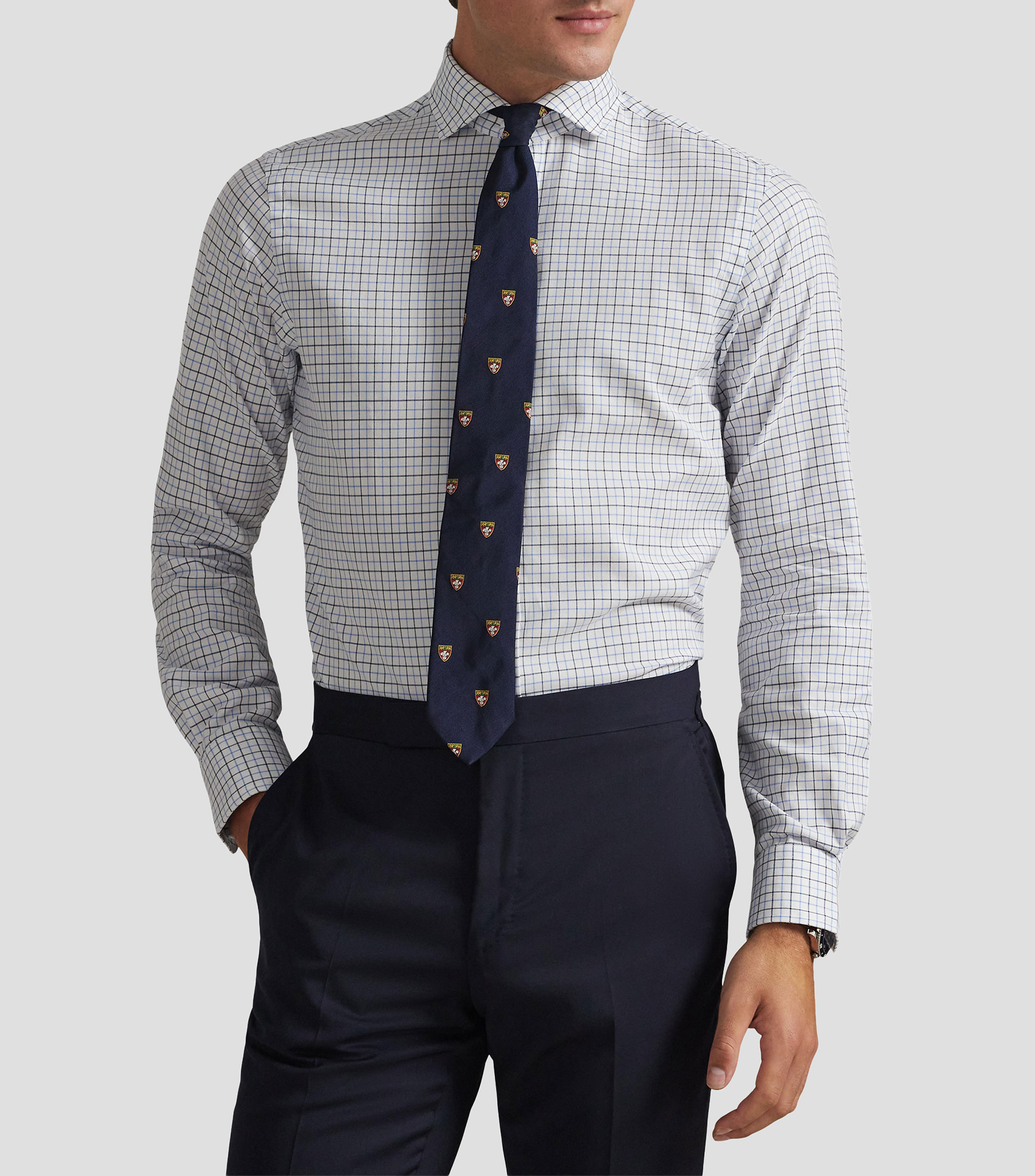 Camisa de cuadros manga larga Hombre