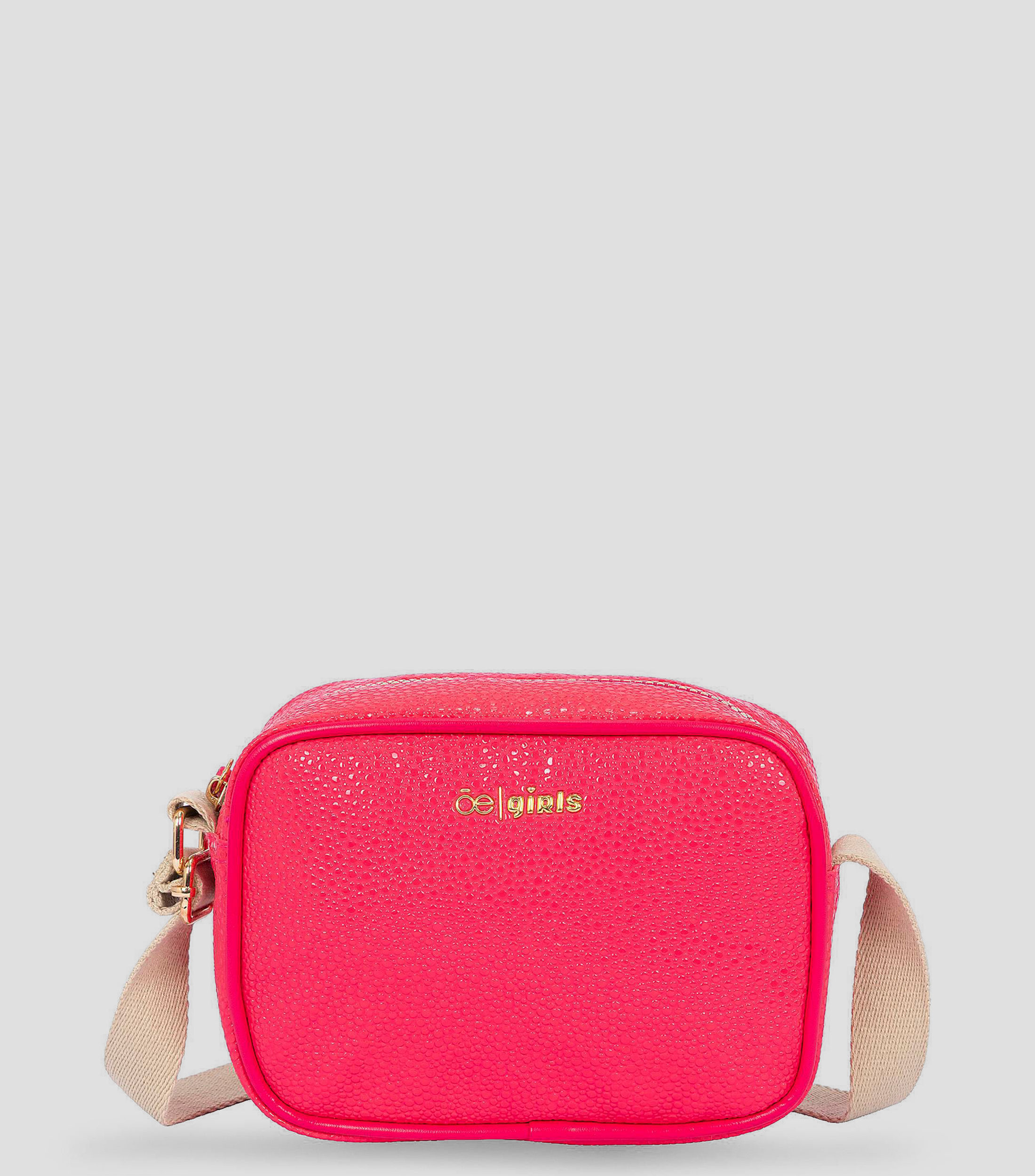Bolsa crossbody rosa texturizada Niña