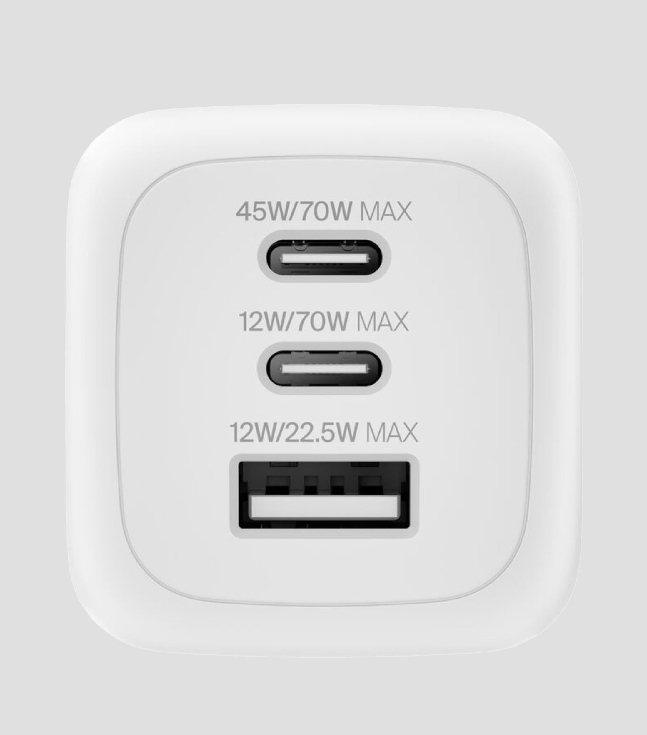 Cargador de pared USB-A y USB-C, 70 W