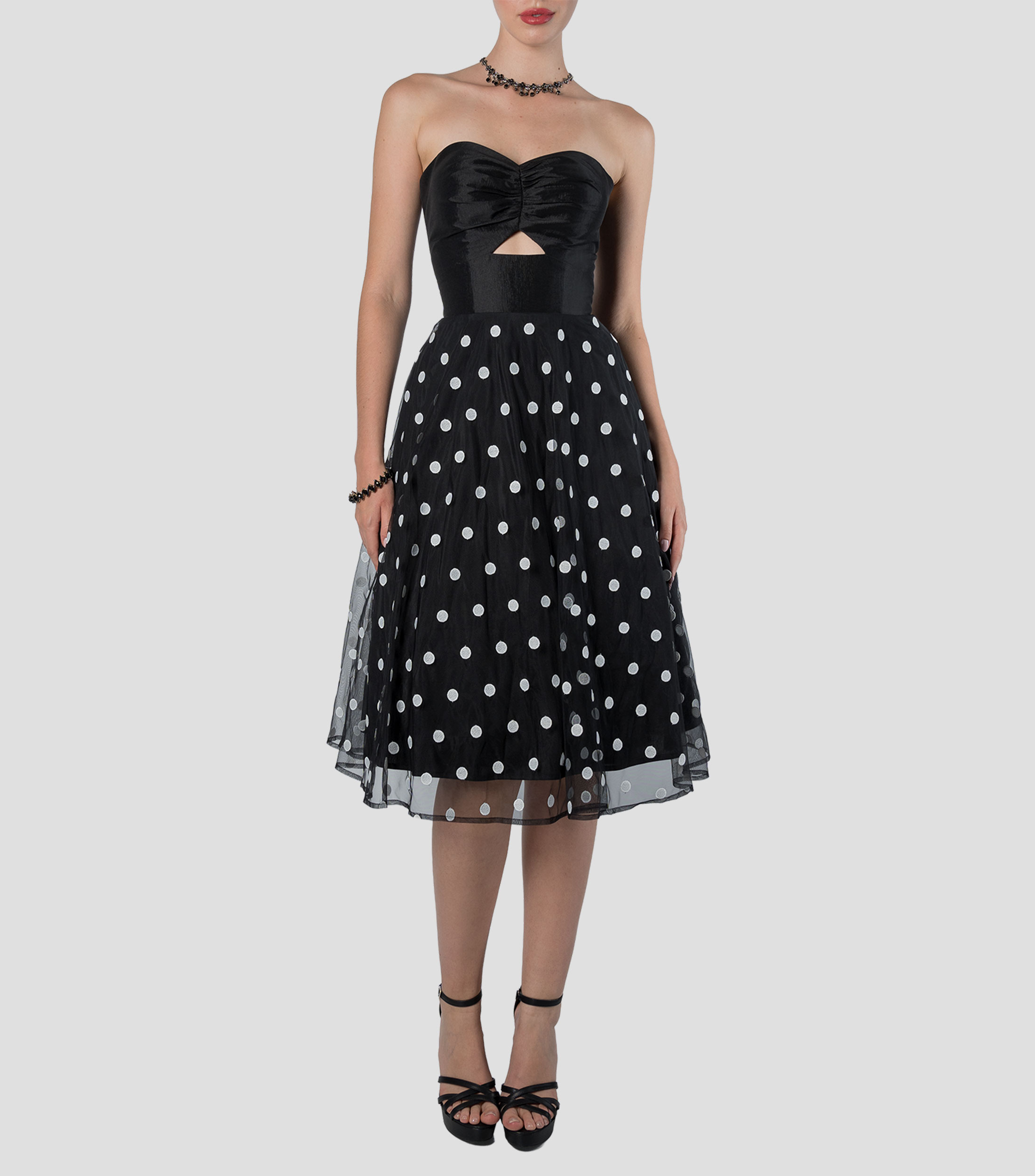 Vestido largo con polkadots Mujer