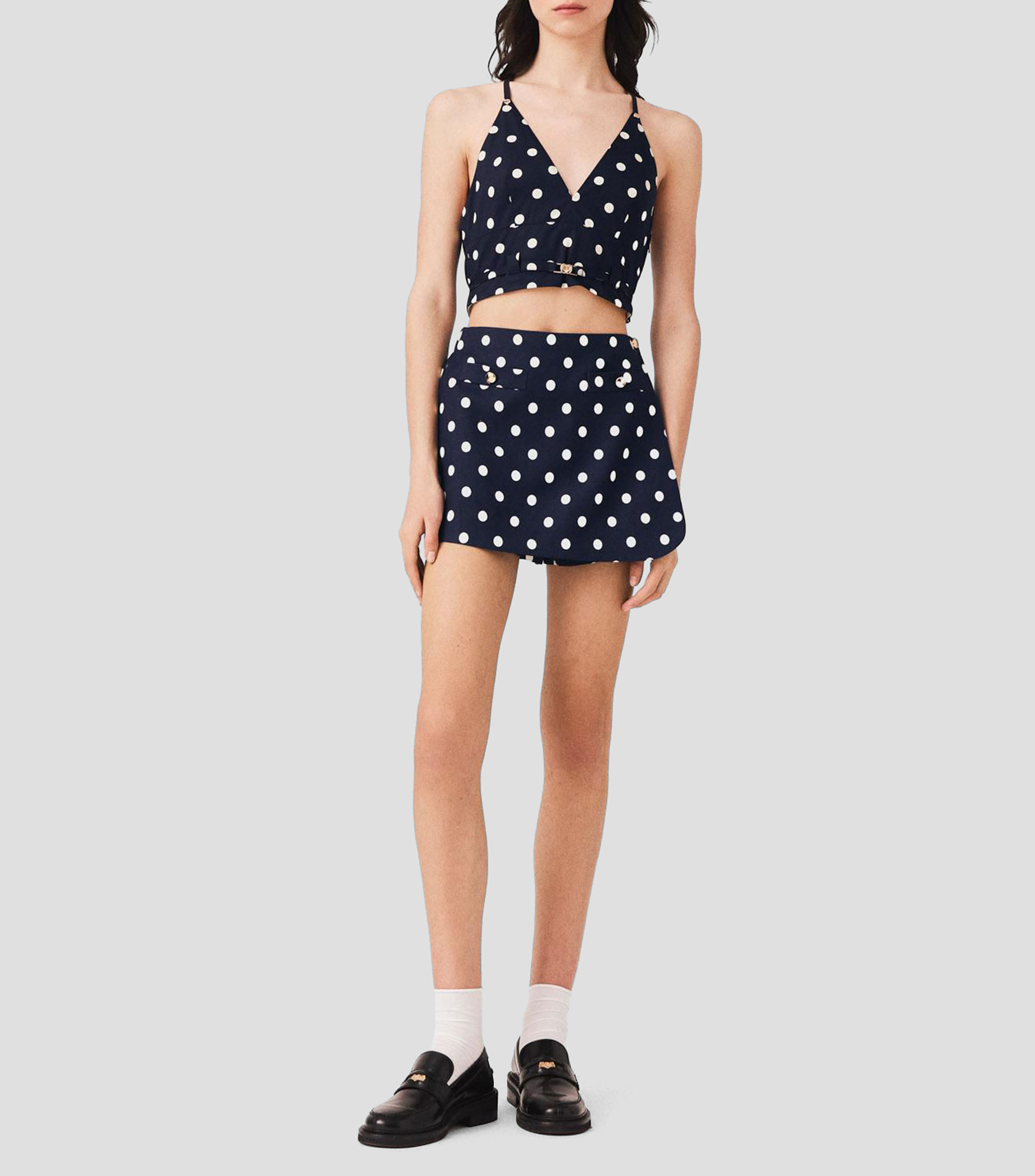 Falda tipo short de corte regular estampada Mujer