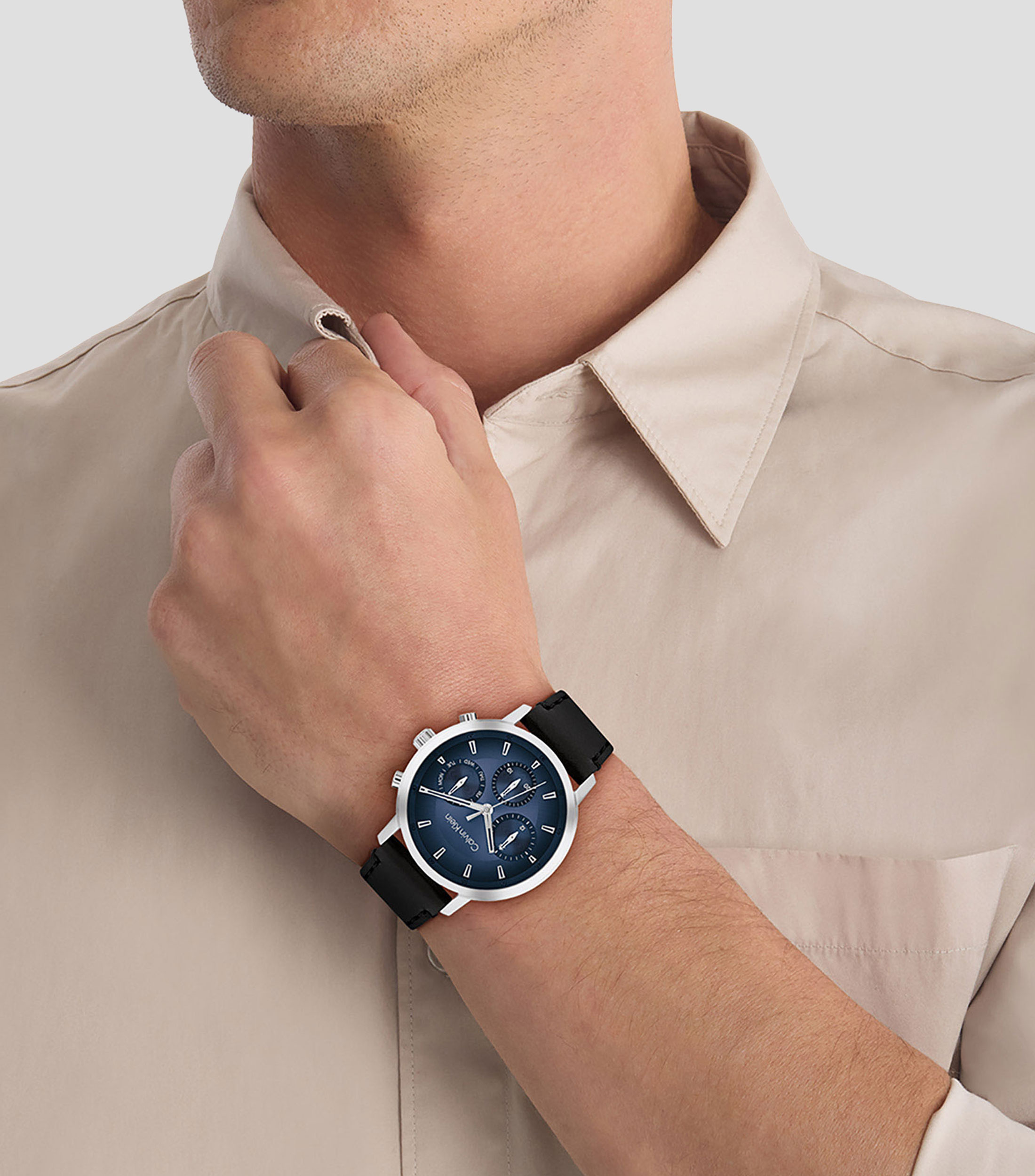Reloj para Hombre Gauge, Casual, Plateado, Azul