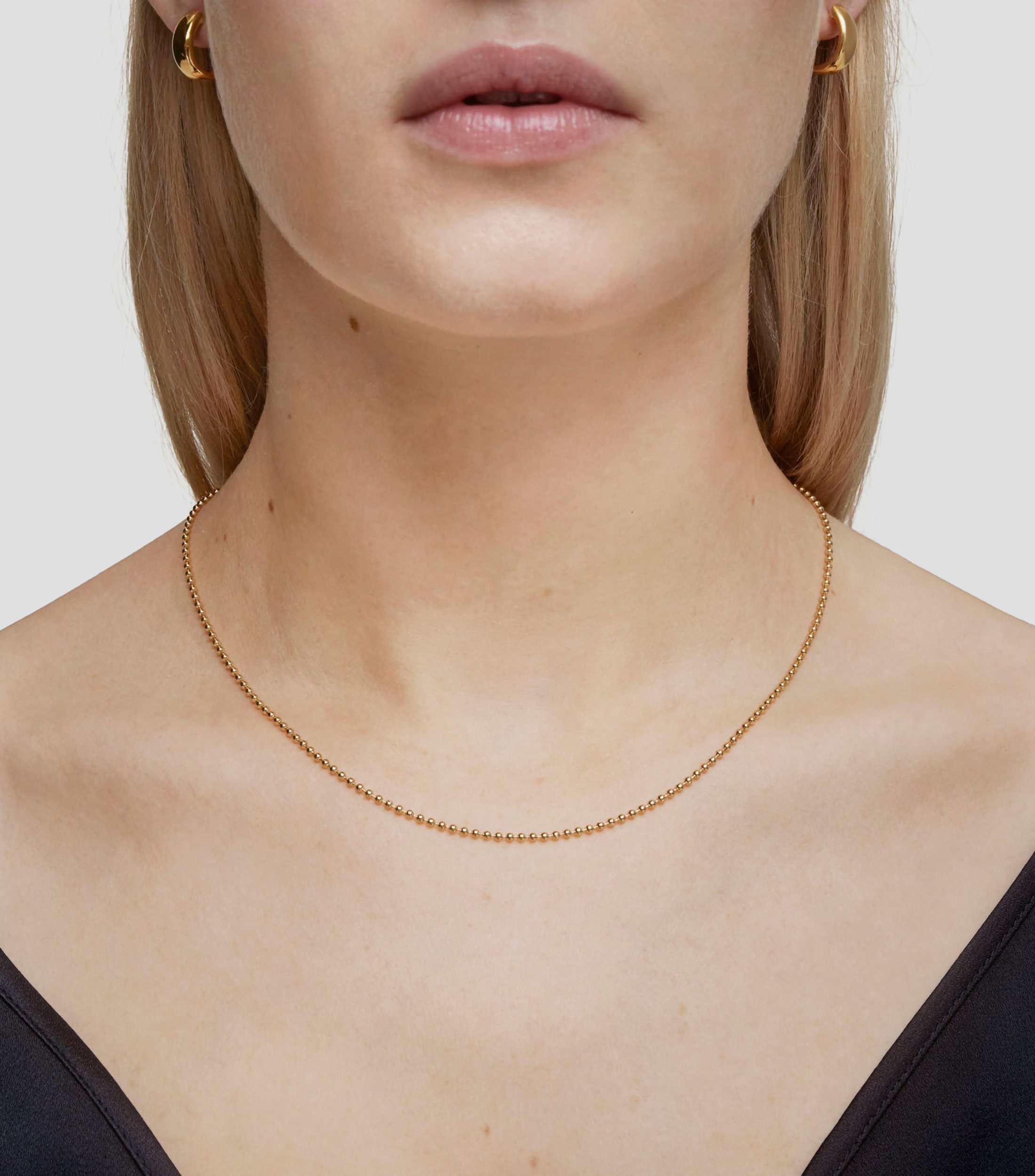 Gargantilla con esferas y oso en plata Basics Mujer