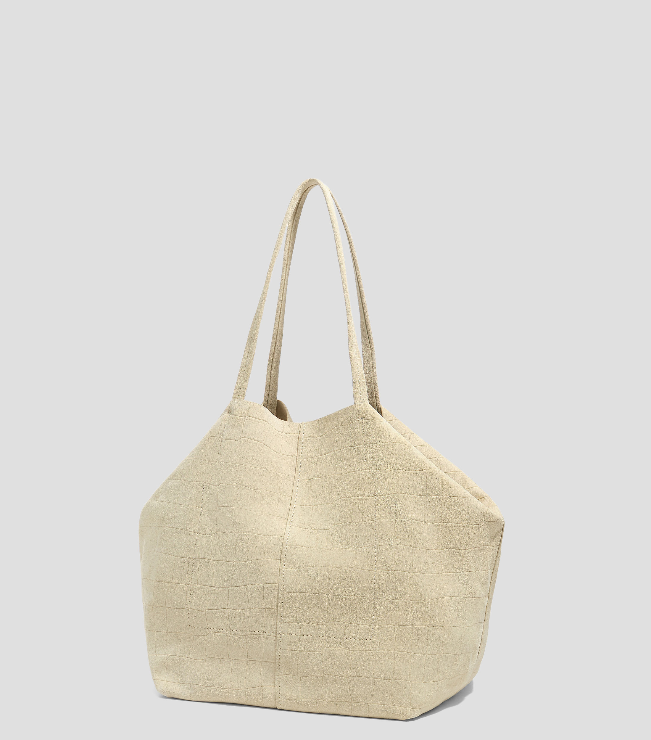 Bolsa tote lisa con detalle texturizado Mujer