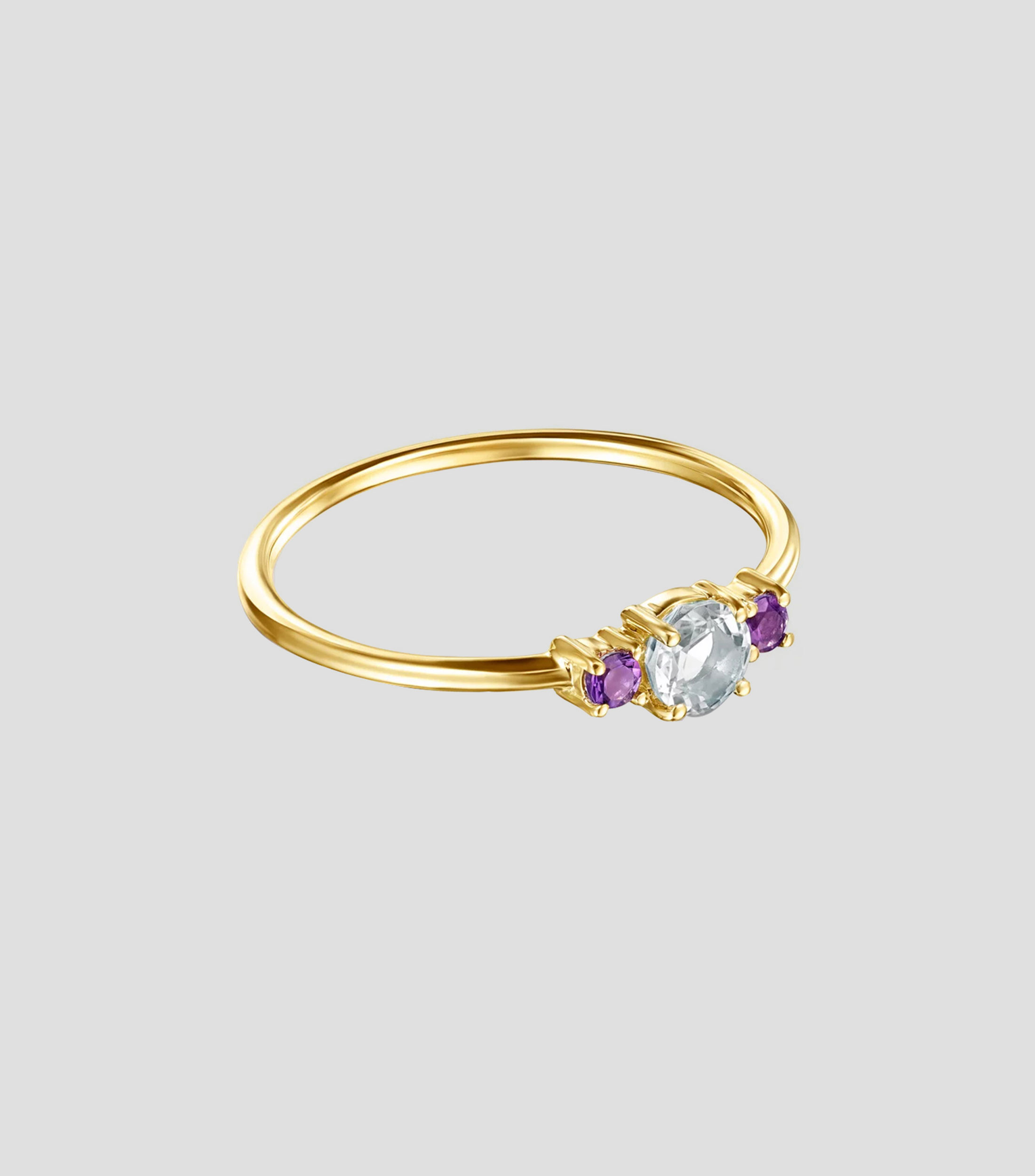Anillo en Oro amarillo 18 Kilates Mini Ivette con prasiolita Mujer Talla: 7