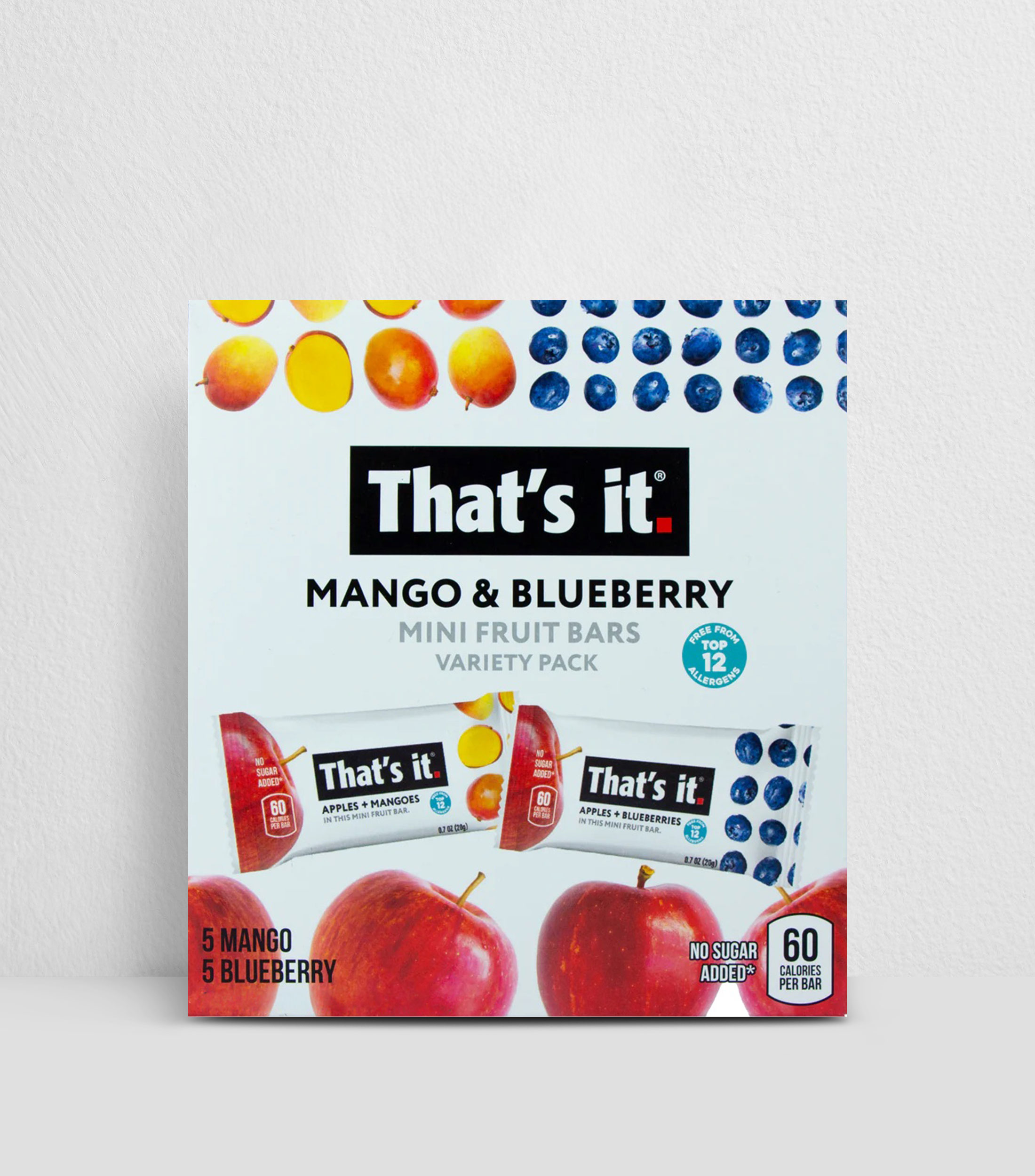 Mini barra de Manzana y Mango, Manzana y Mora Azul, 200 g