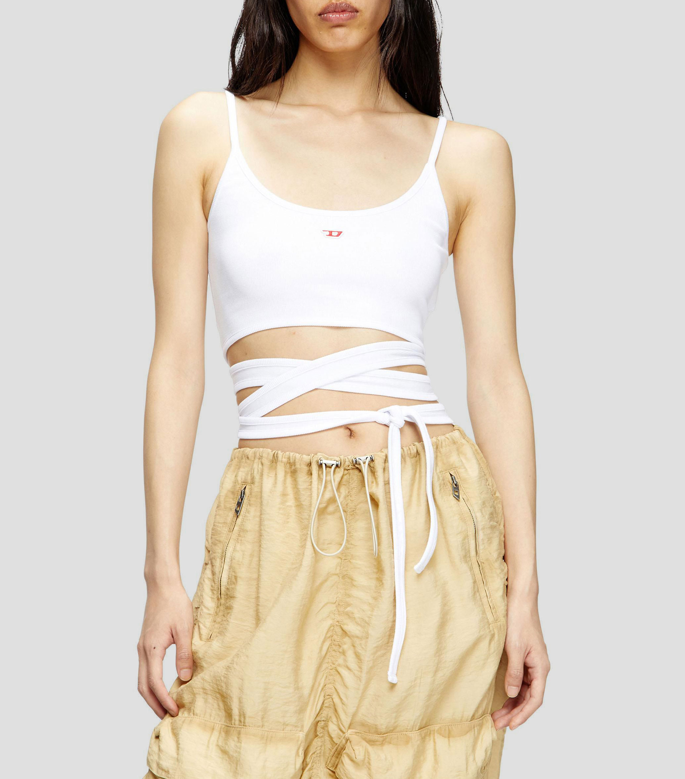Playera cuello redondo sin mangas liso Mujer