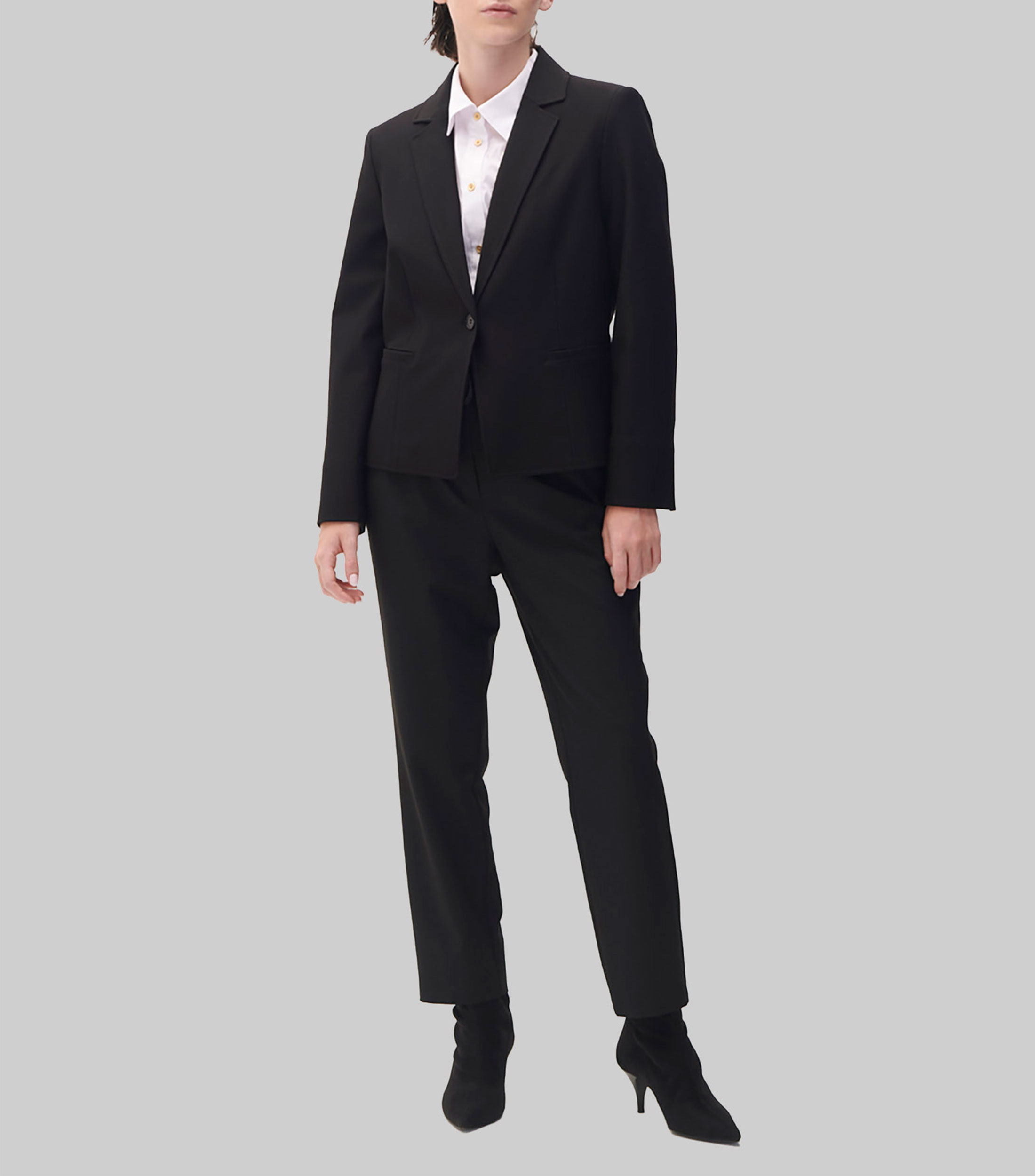 Blazer confort corto tejido de punto Mujer
