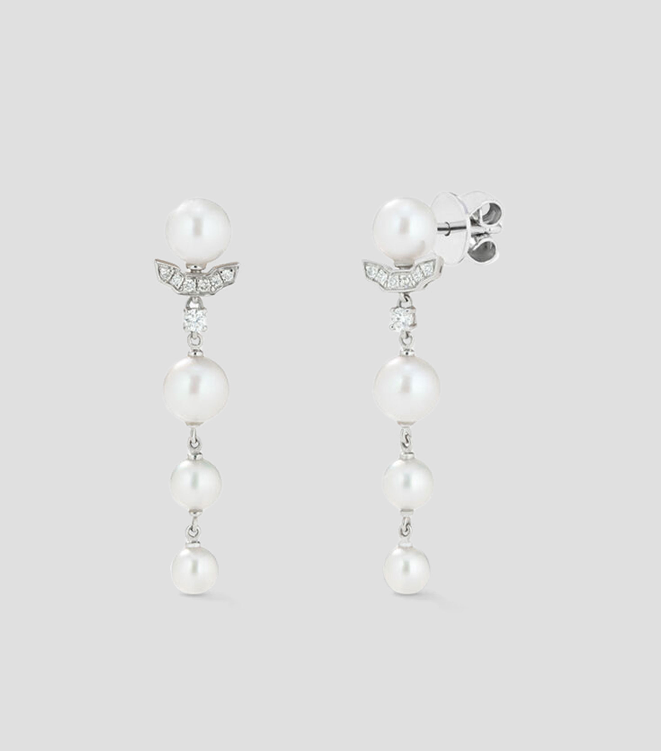 Pendientes ST Grace Akoya en oro blanco de 18 kilates Mujer