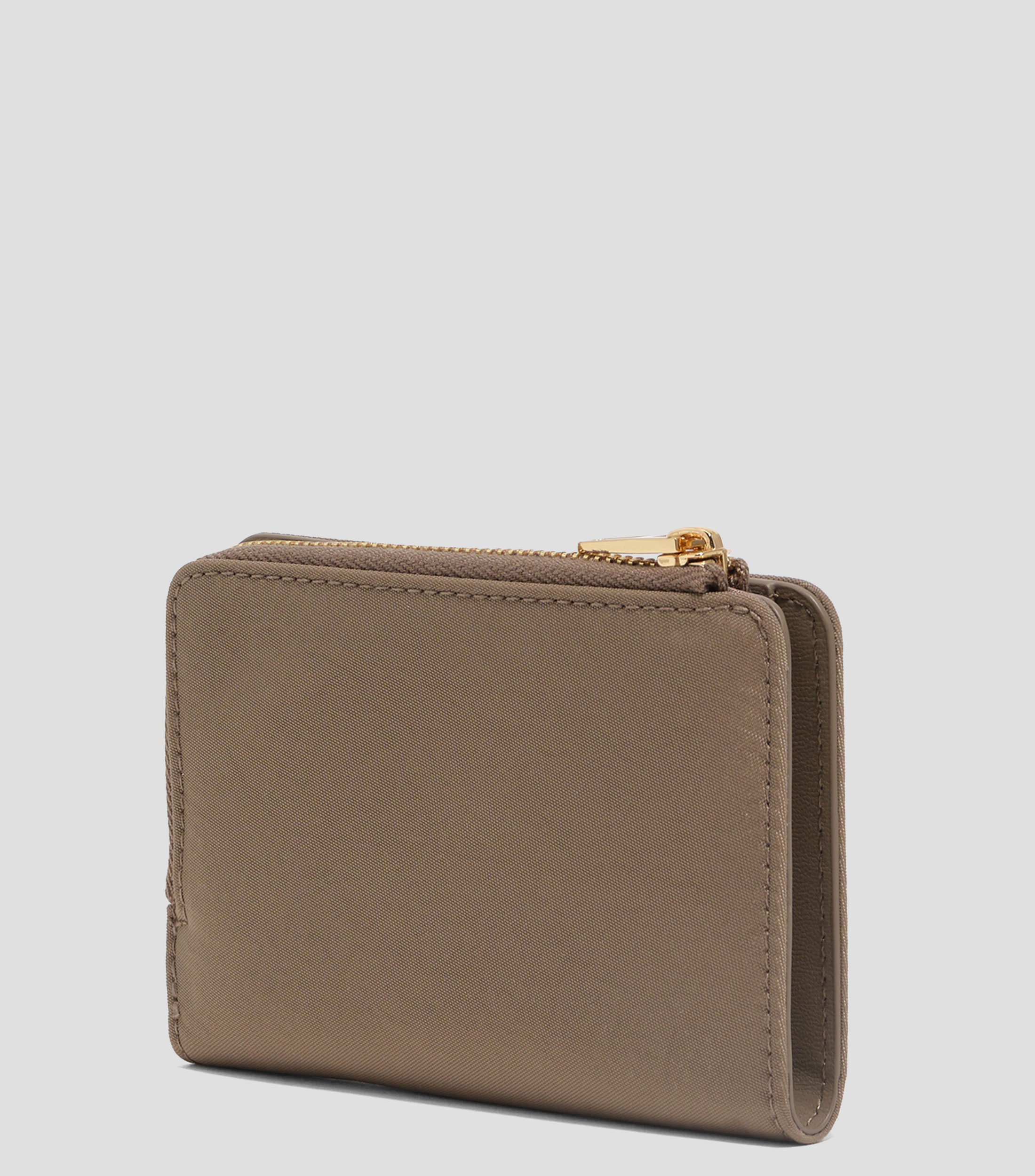 Cartera compacta nylon marrón caqui Mujer