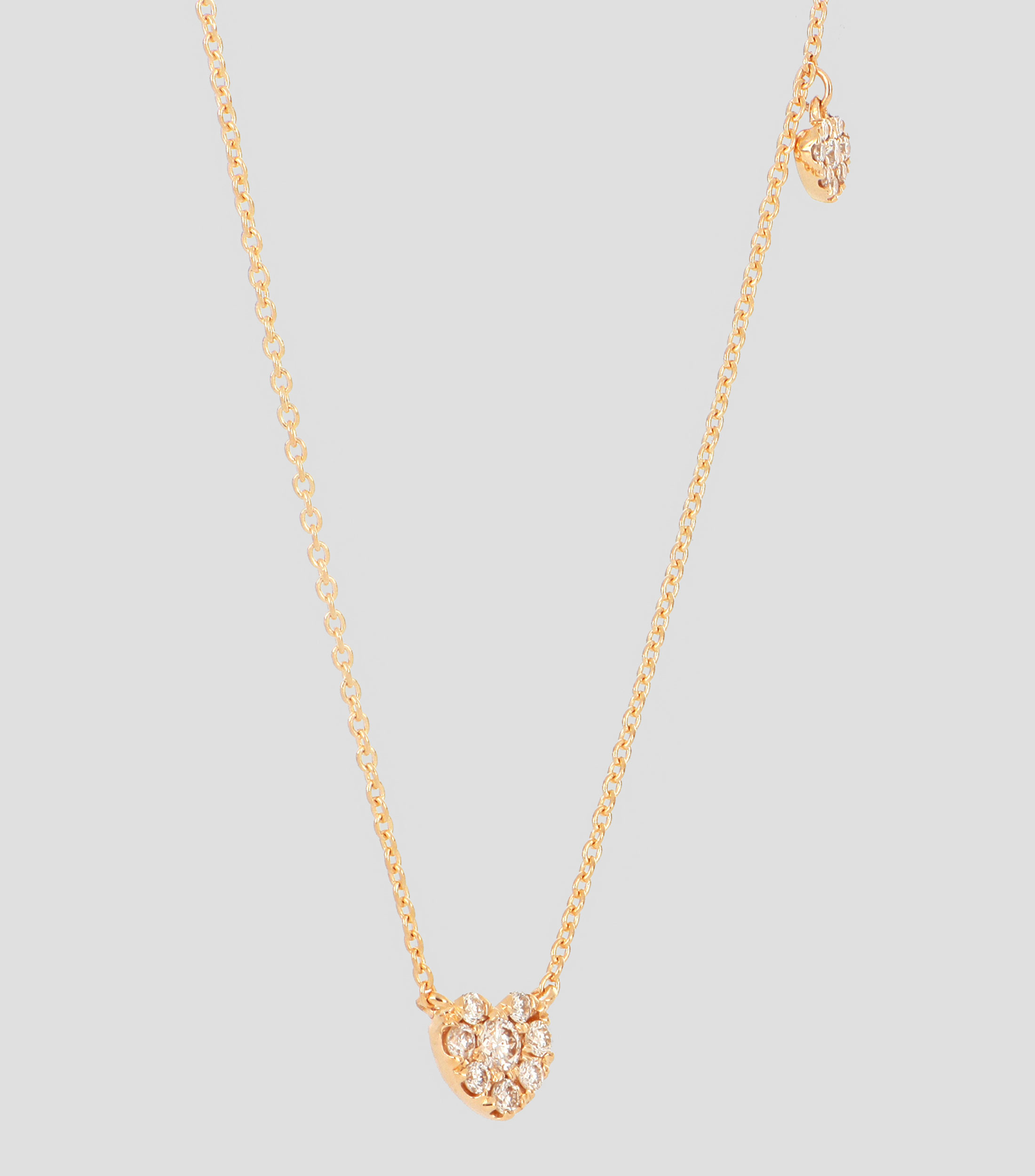 Gargantilla en oro amarillo 14 Kilates con diamantes Mujer