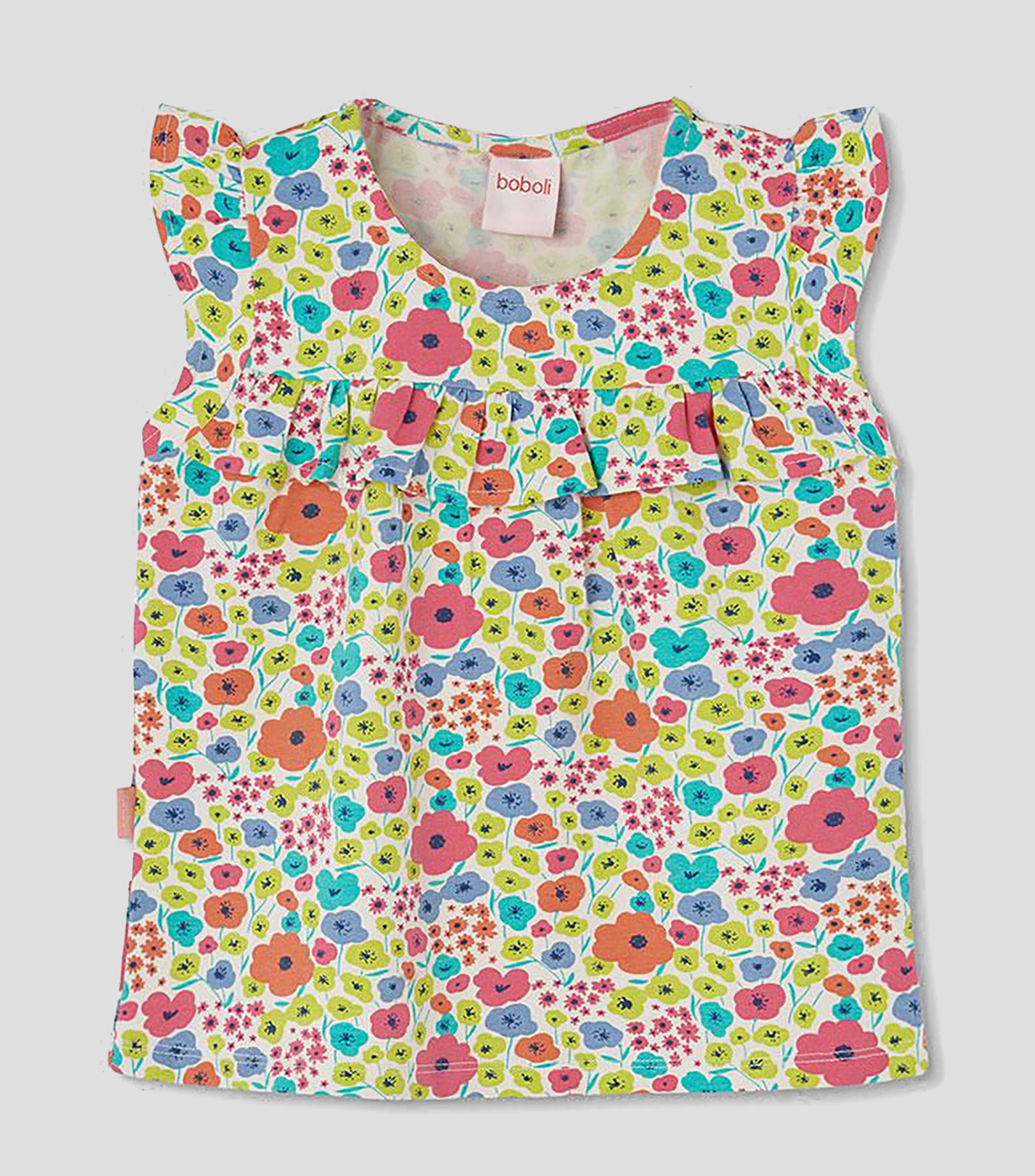 Playera cuello redondo manga corta con estampado Bebé