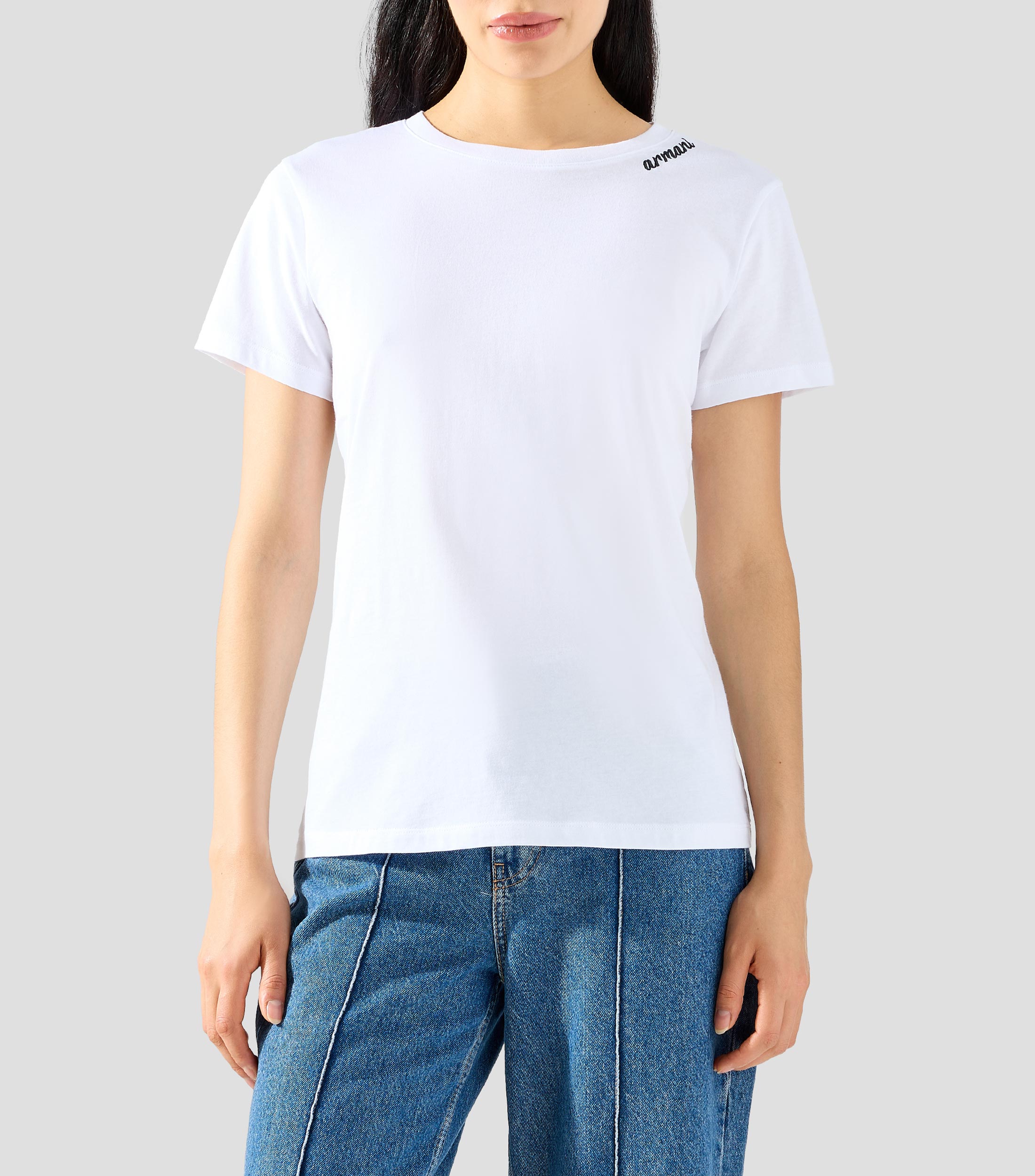 Playera cuello redondo manga corta lisa Mujer