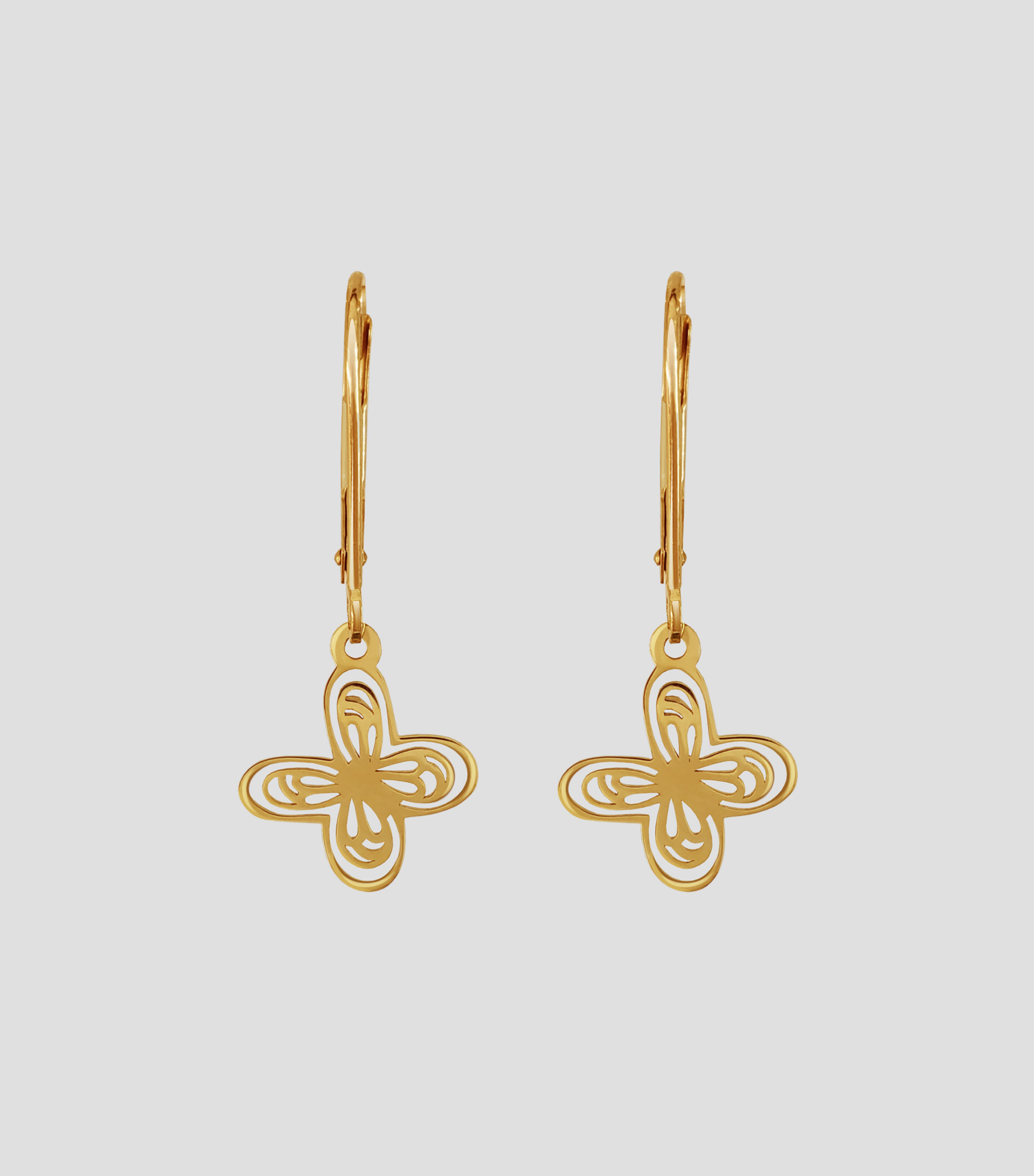 Aretes en Oro de 14 Kilates Mariposa Aurora Mujer