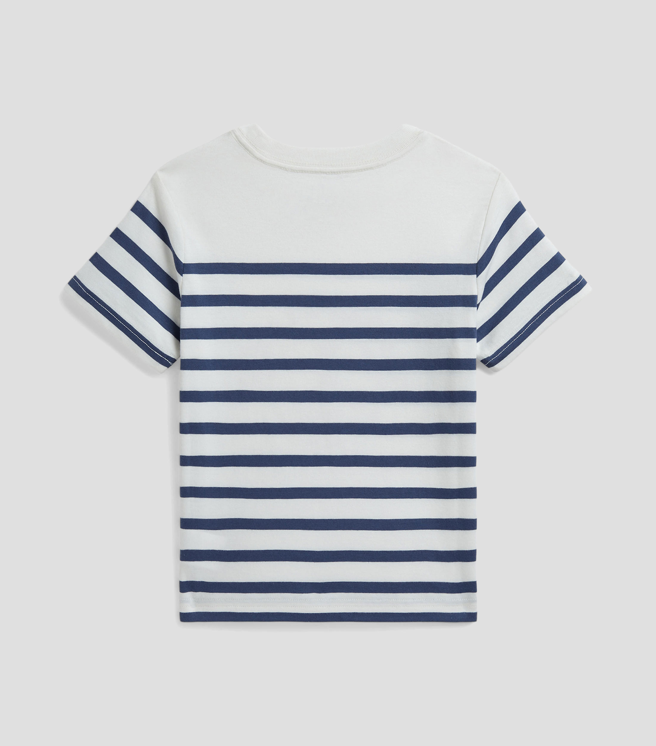Playera de cuello redondo con manga corta y rayas Niño