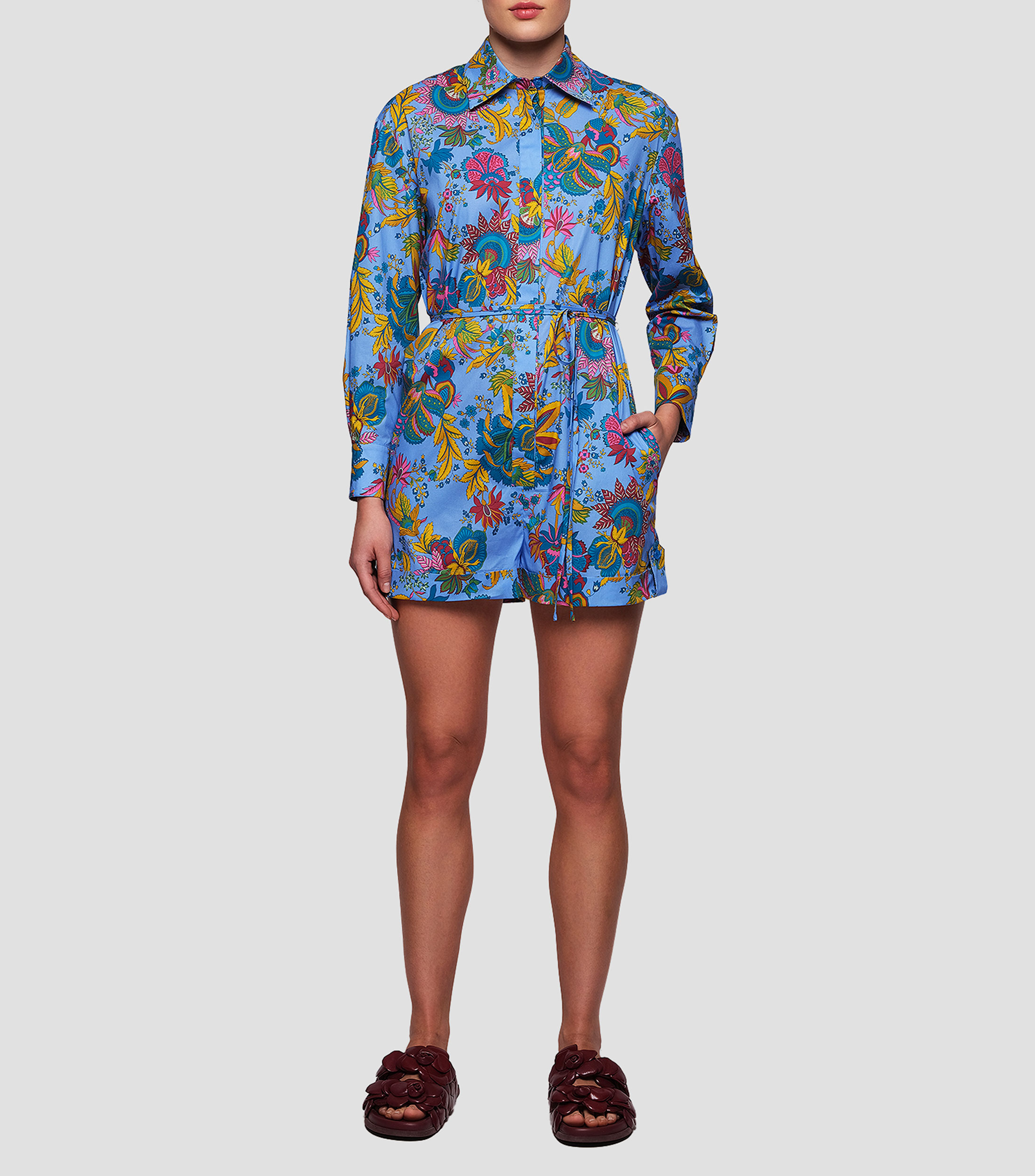 Jumper de corte recto con print floral Mujer