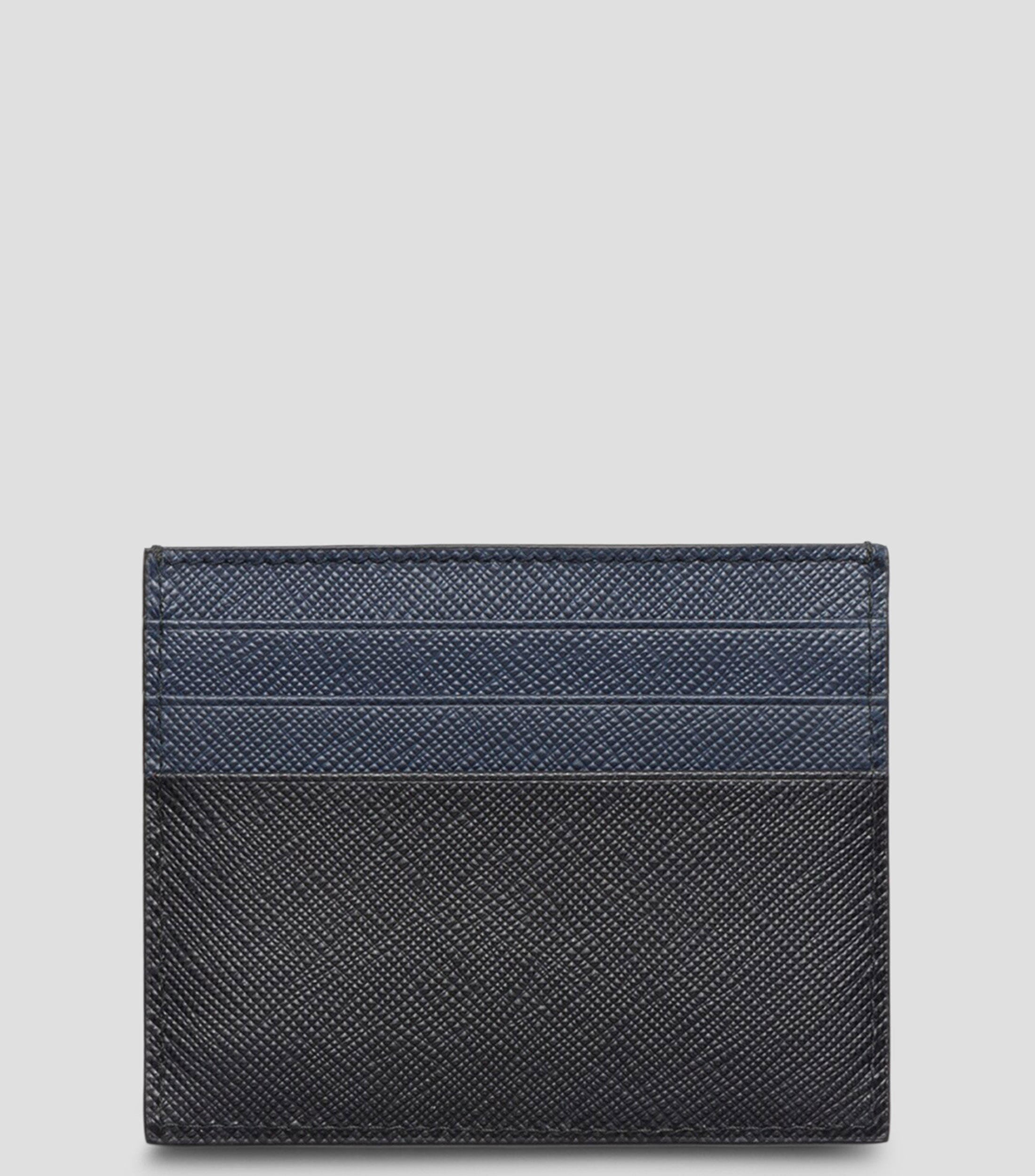 Tarjetero de piel Saffiano fantasía Hombre