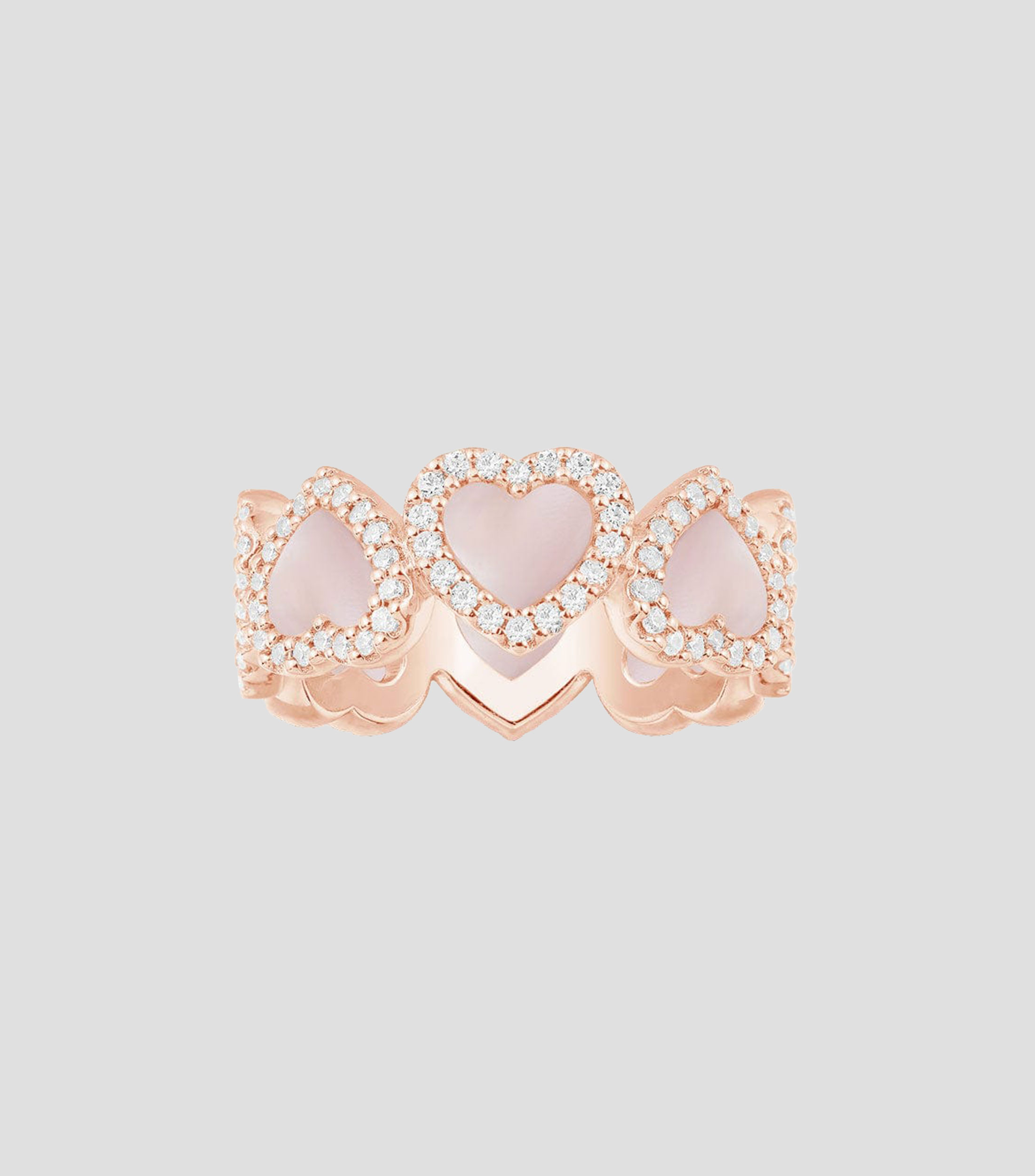 Anillo con Corazon e Incrustaciones Mujer