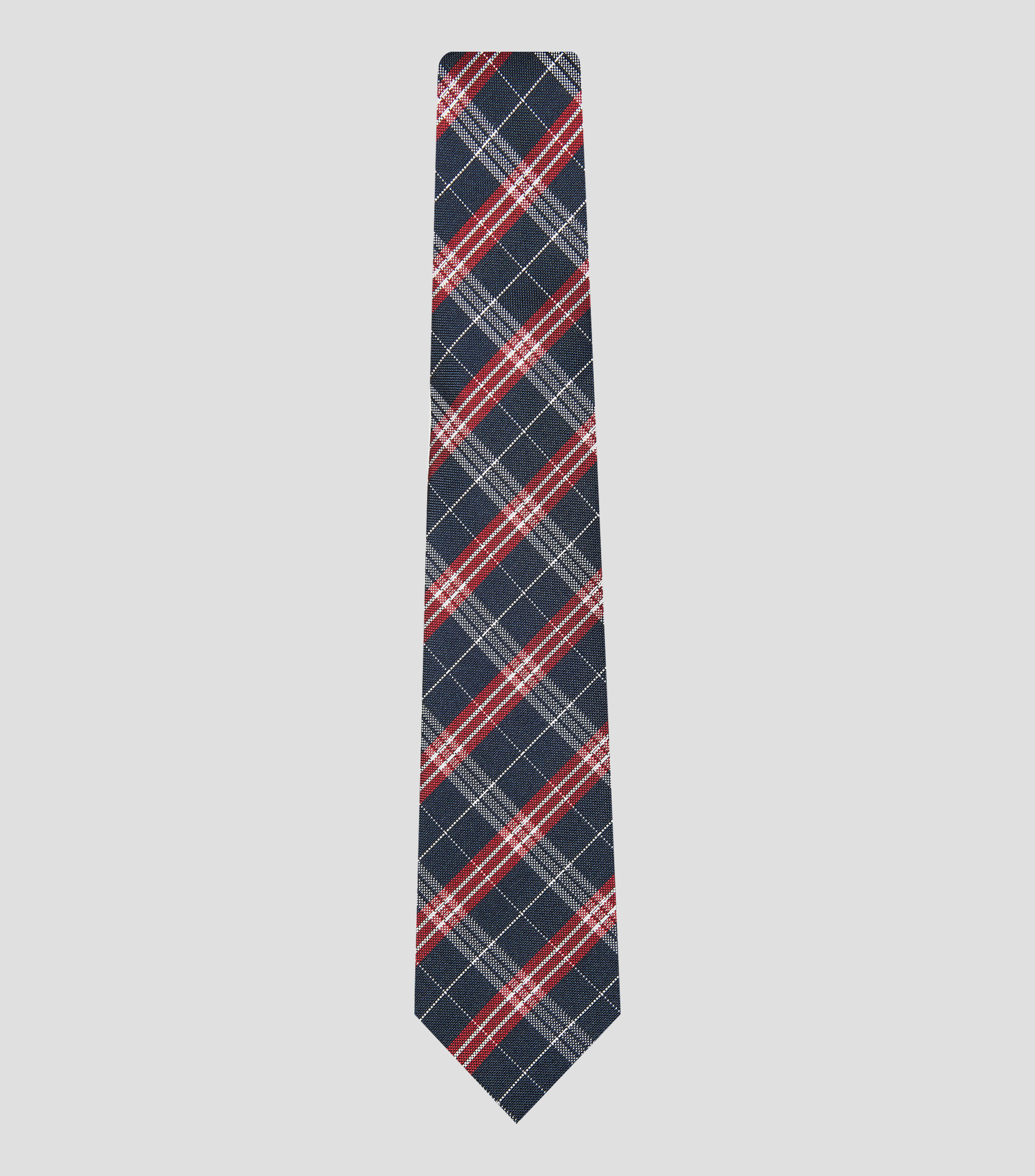 Corbata ancha en seda con cuadros Brera