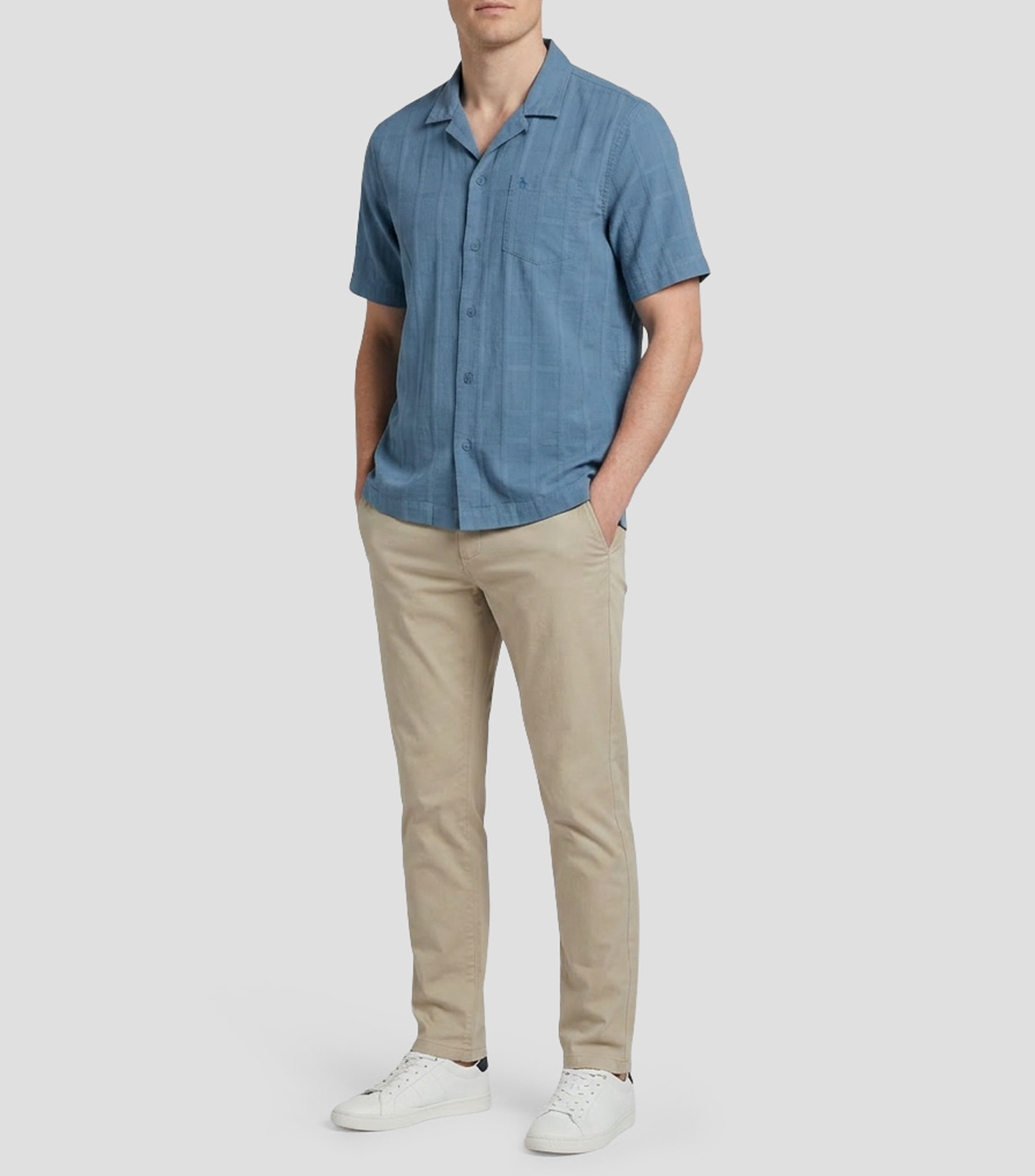 Camisa con cuadros manga corta Hombre