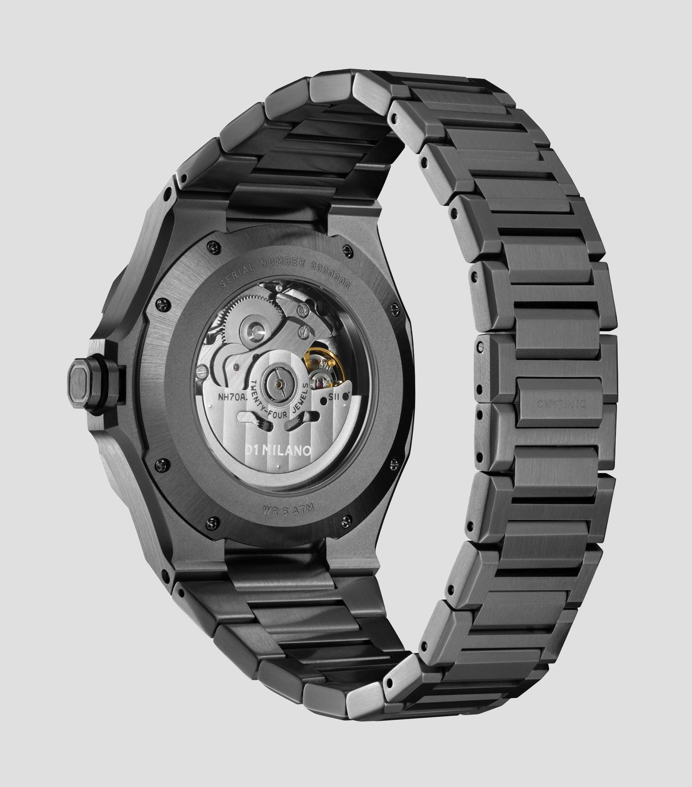 Reloj para hombre Skeleton Casual Gunmetal