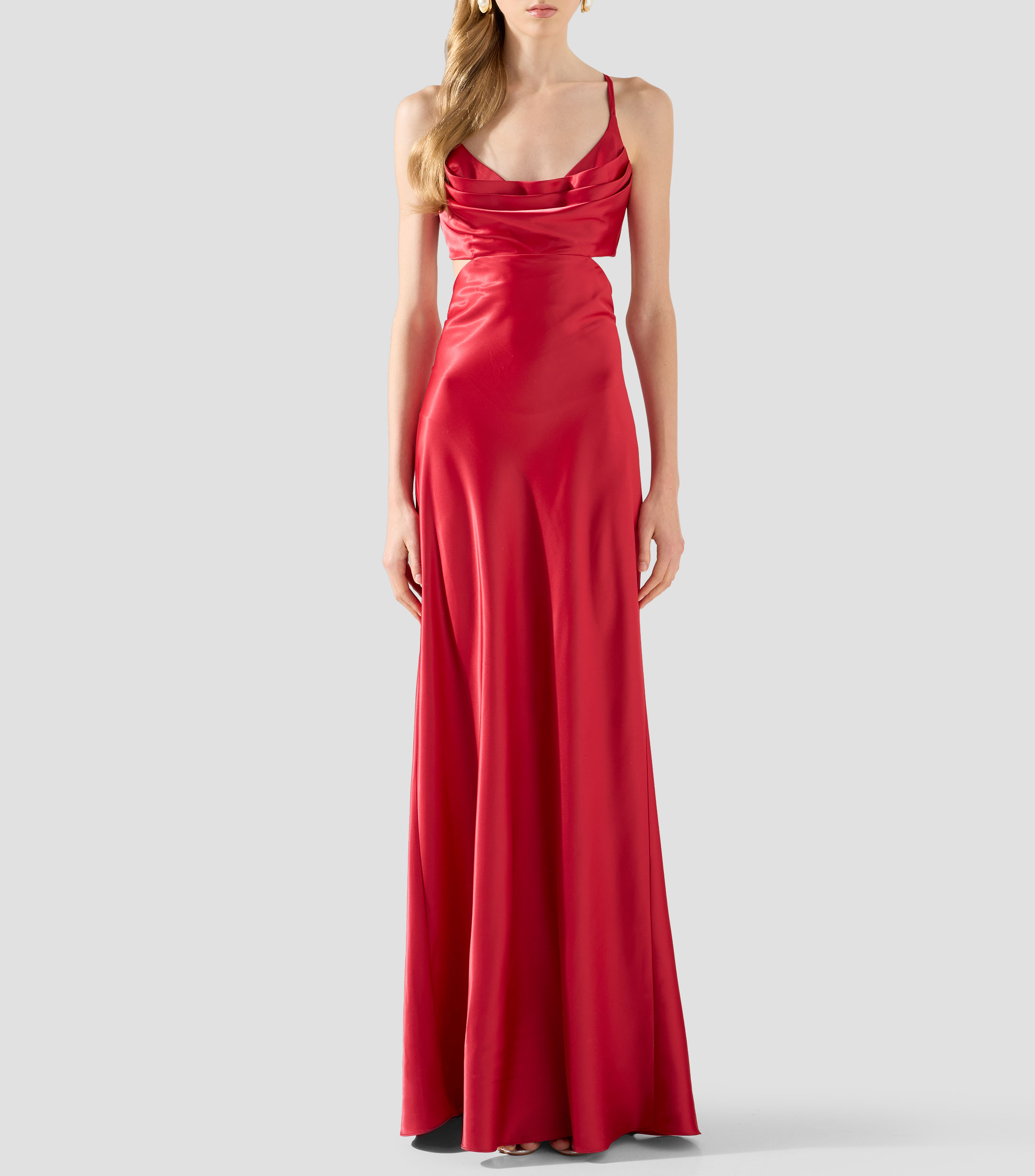 Vestido de fiesta largo liso Mujer