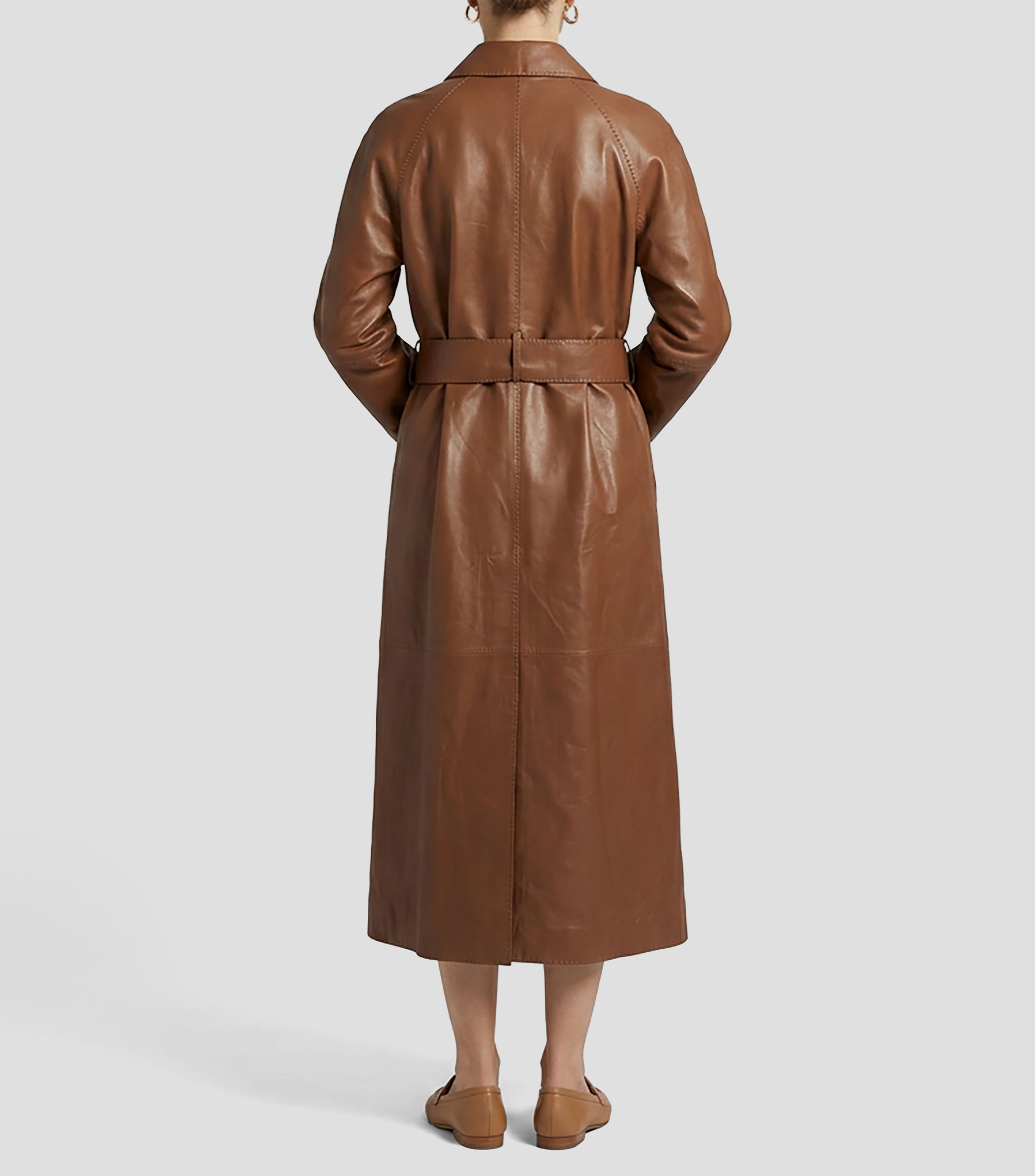 Gabardina larga con botonadura Mujer