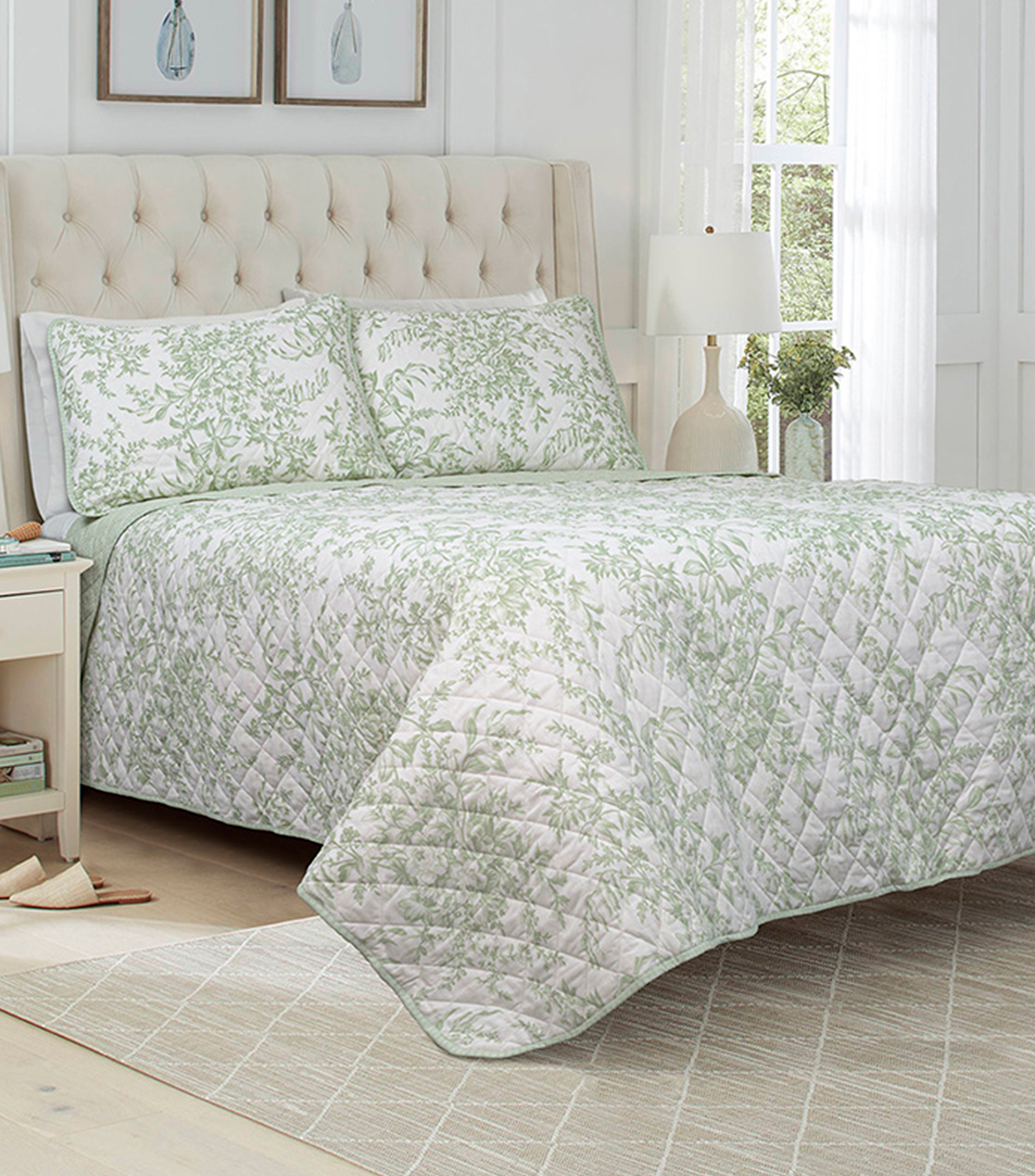 Colcha Set Ind Bedford Sage