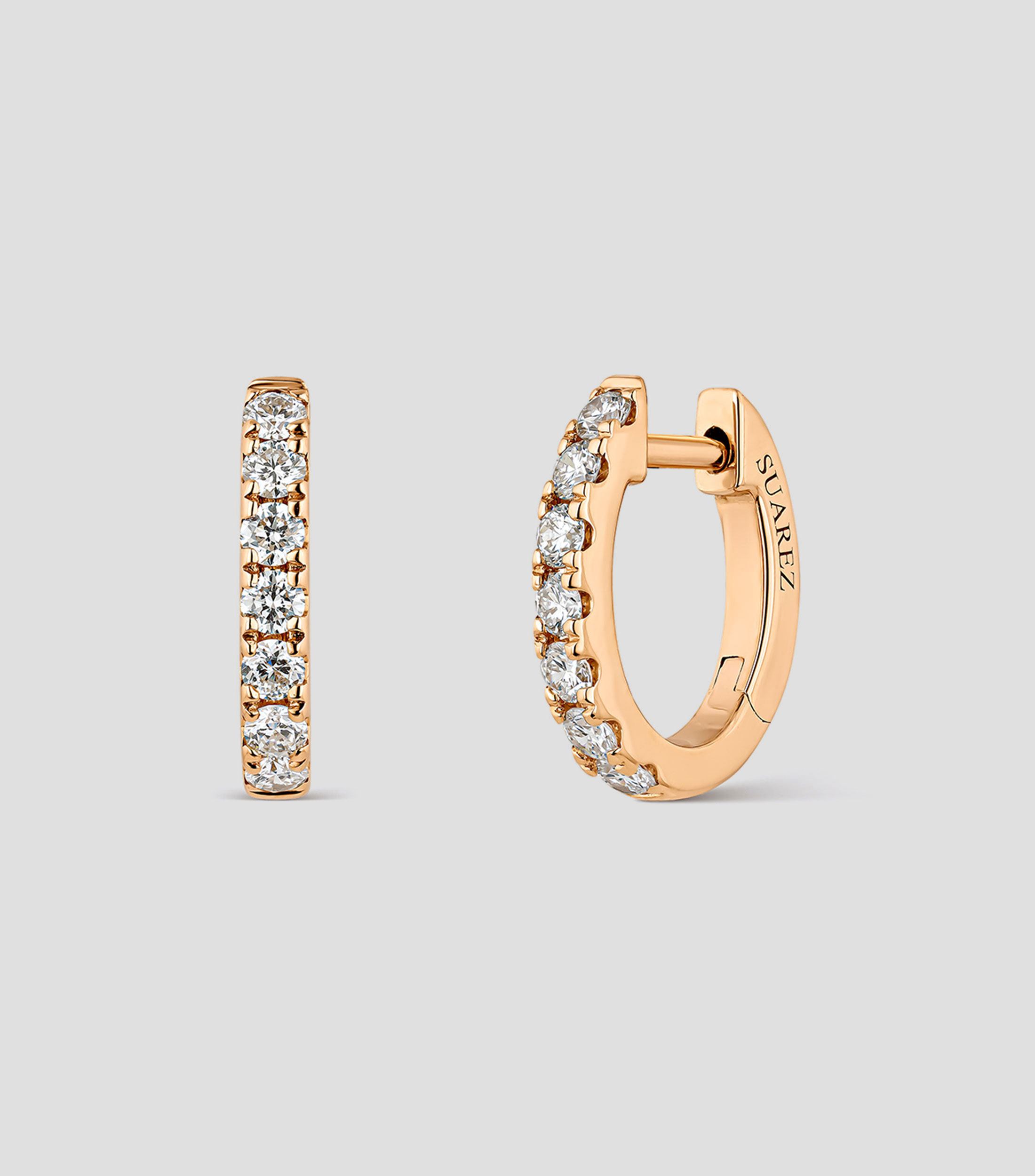 Pendientes en Oro Rosa de 18 Kilates con Diamantes Mujer