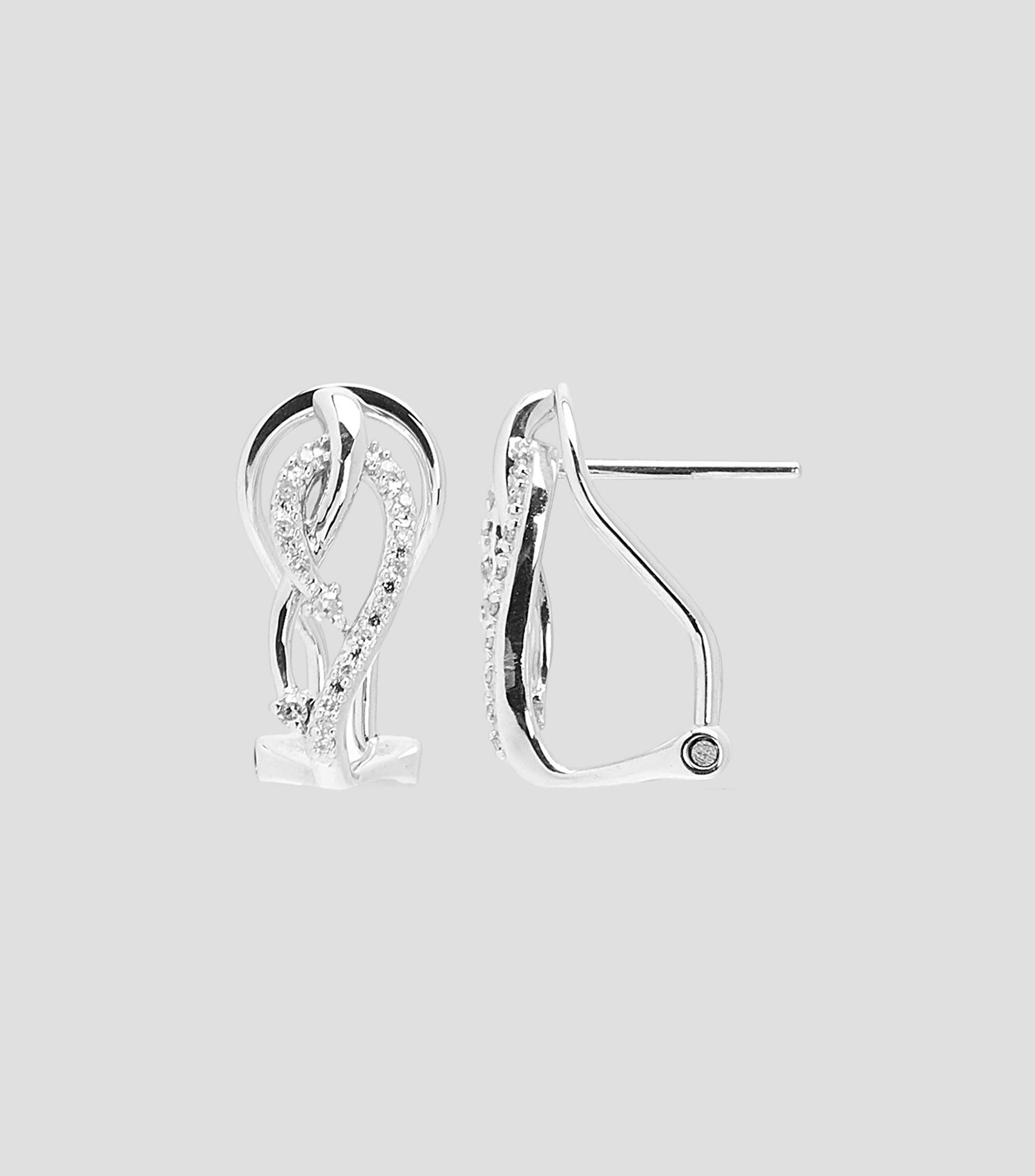Aretes en oro blanco de 14 Kts Mujer