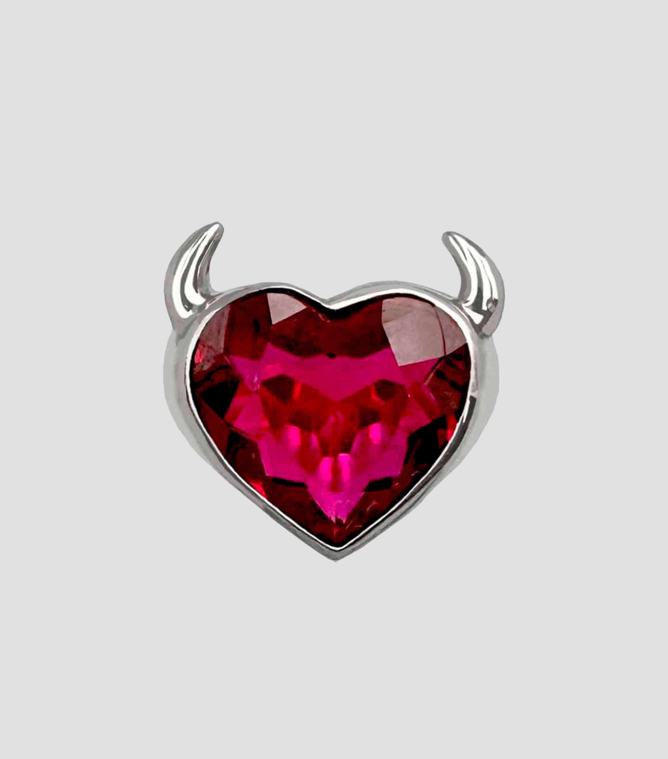 Anillo en plata .925 Kiky Heart con rubí Hombre