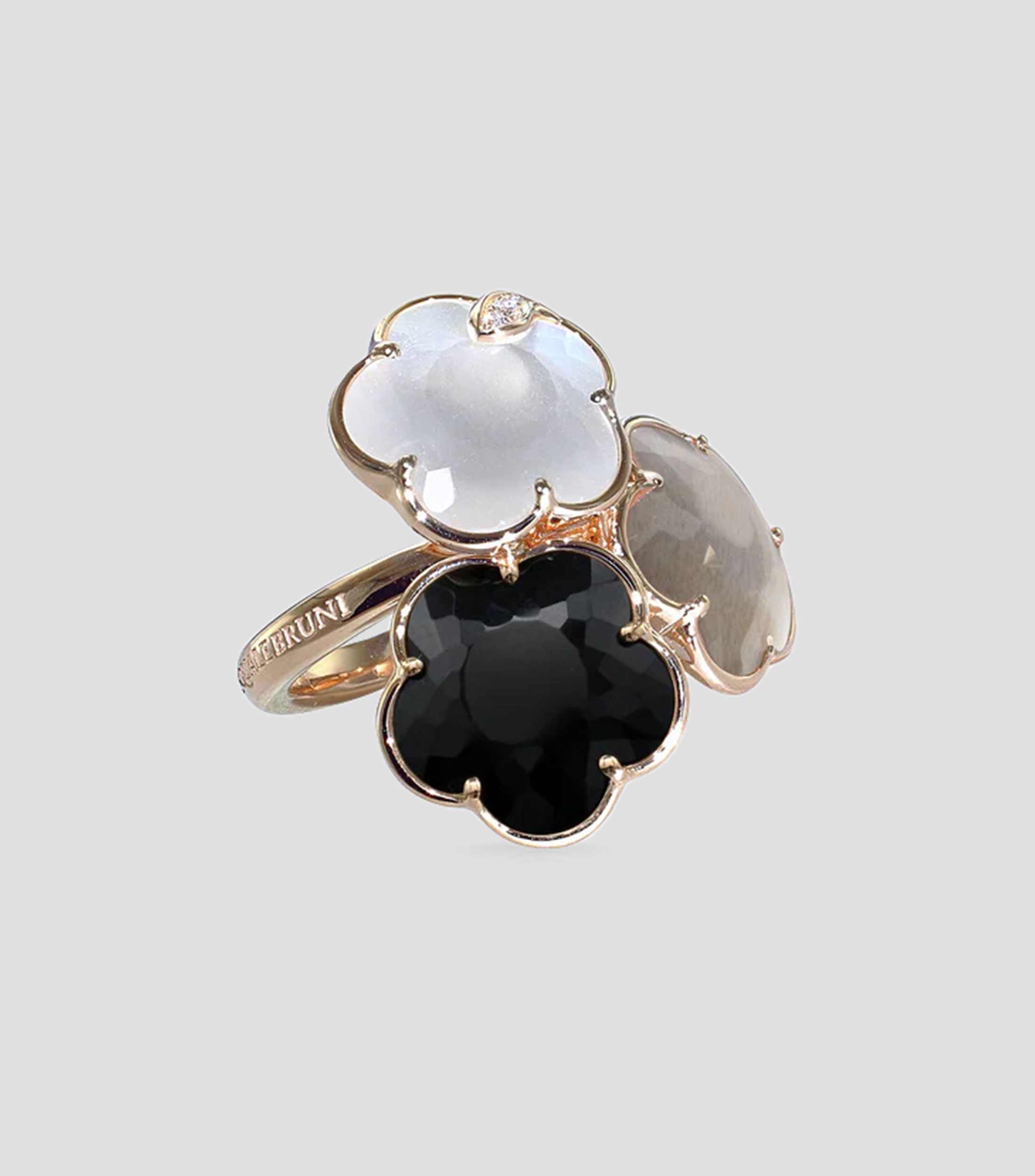 Anillo en oro rosa de 18 kilates con onix Petjoli Mujer